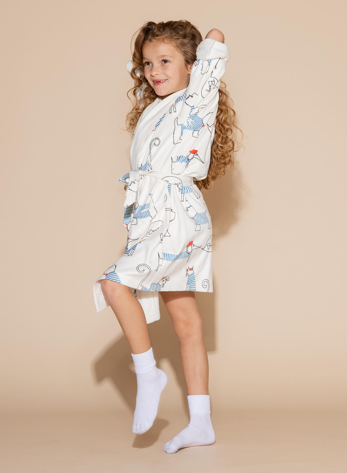Le Woof Kids Blanket – Parisian Dog Print with Satin Trim | 60" × 40"