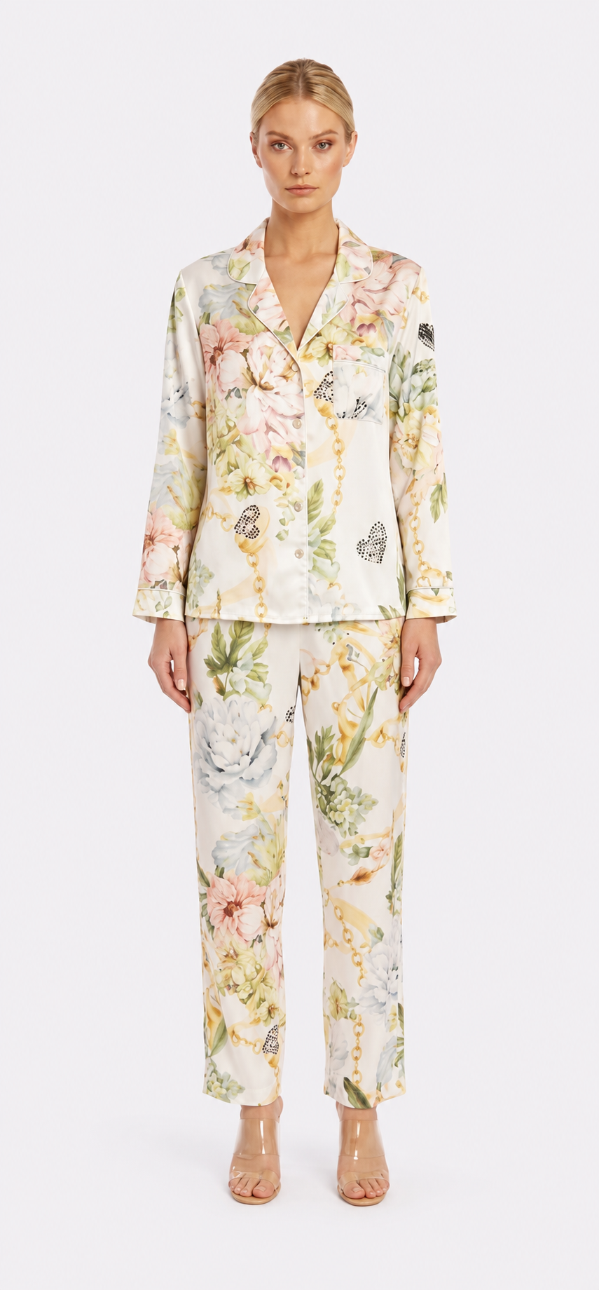 La Boheme White Long PJ Set