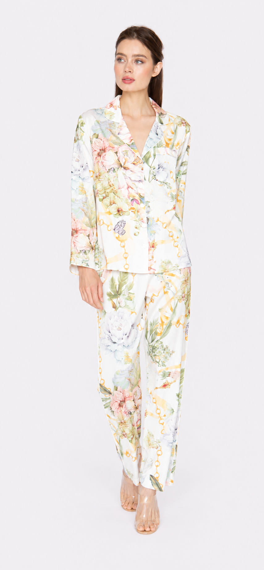La Boheme White Long PJ Set