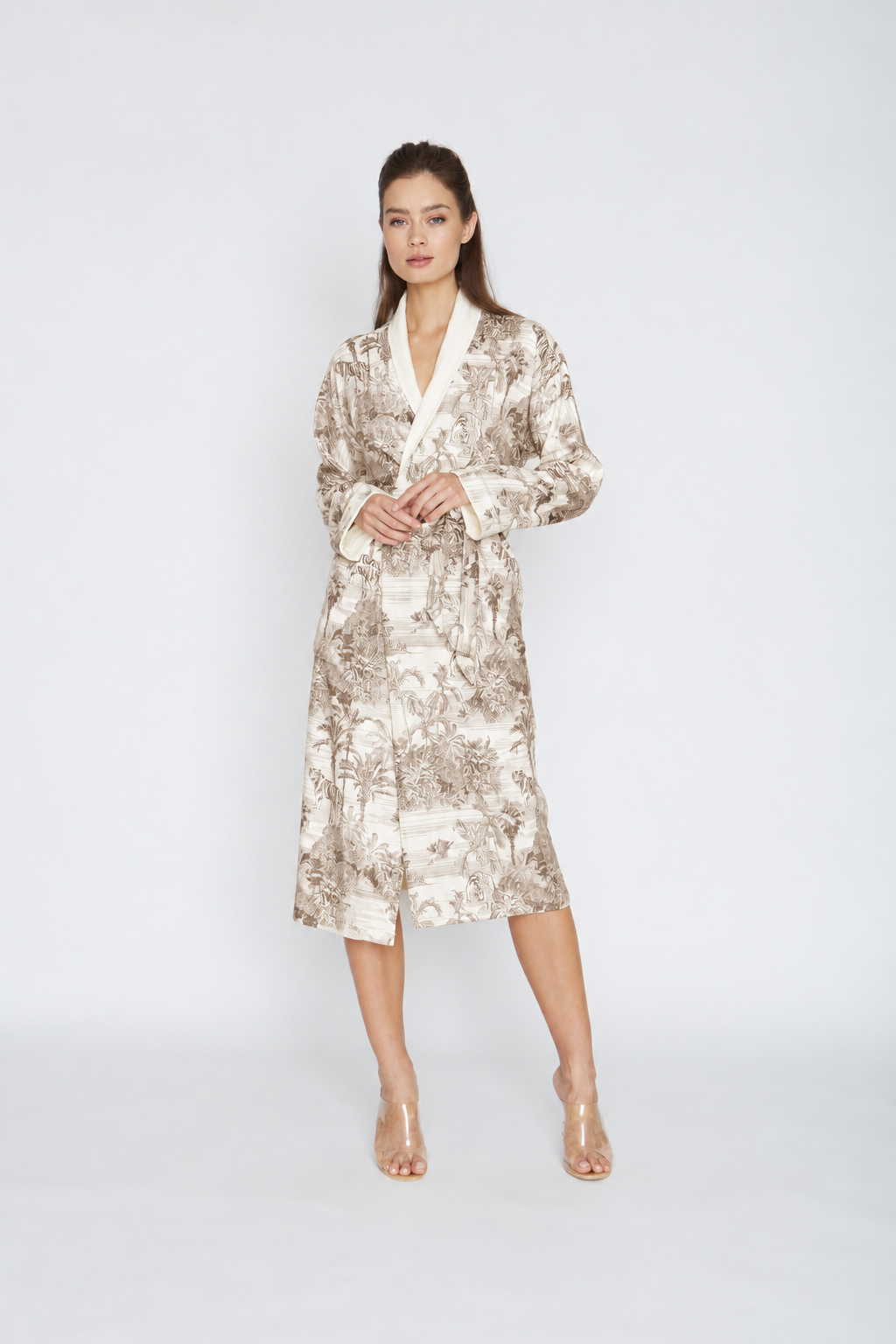 Tiger Toile Cappuccino Long Robe