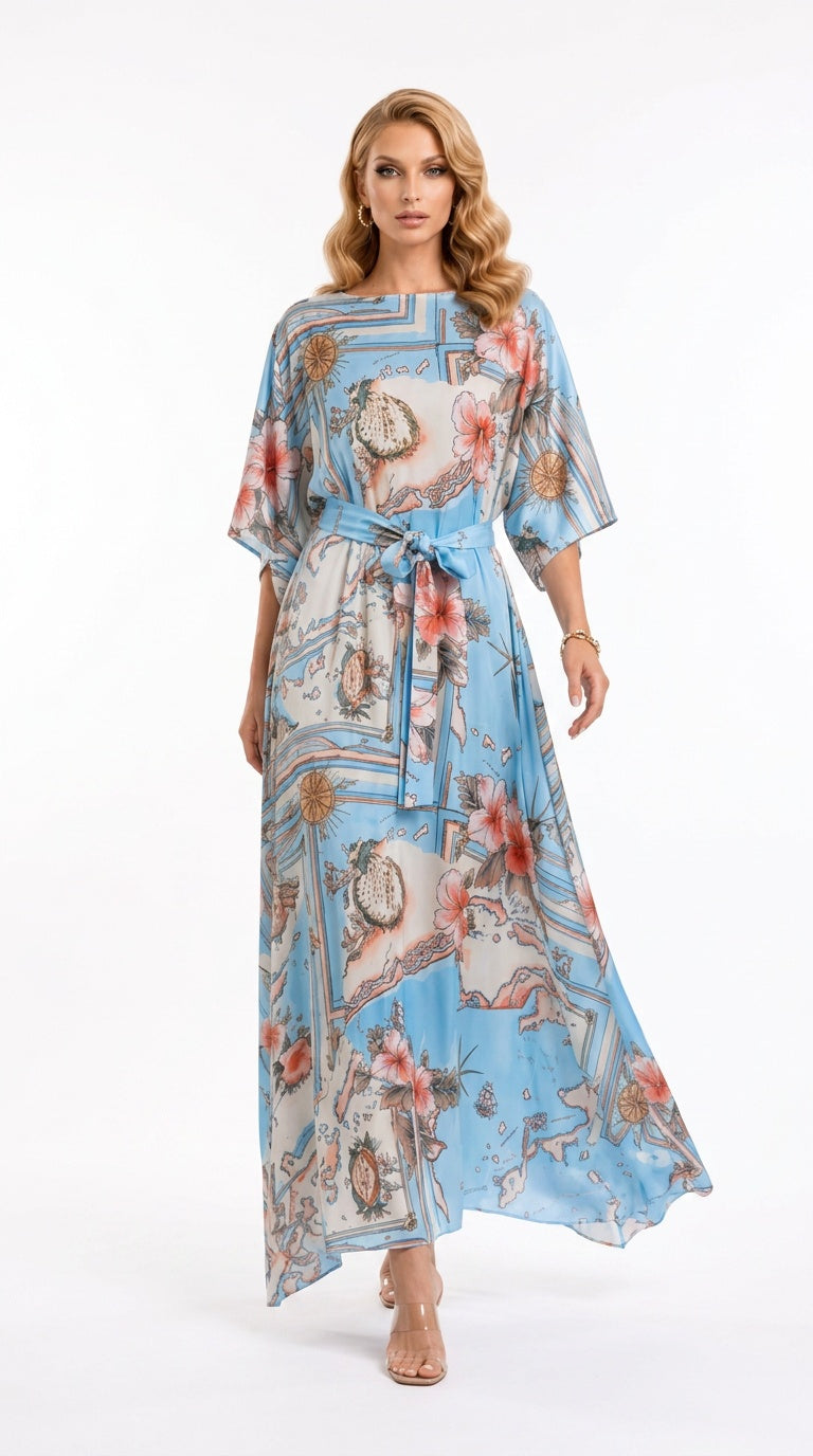 Les Îles Caraïbes 3-Way Convertible Long Caftan