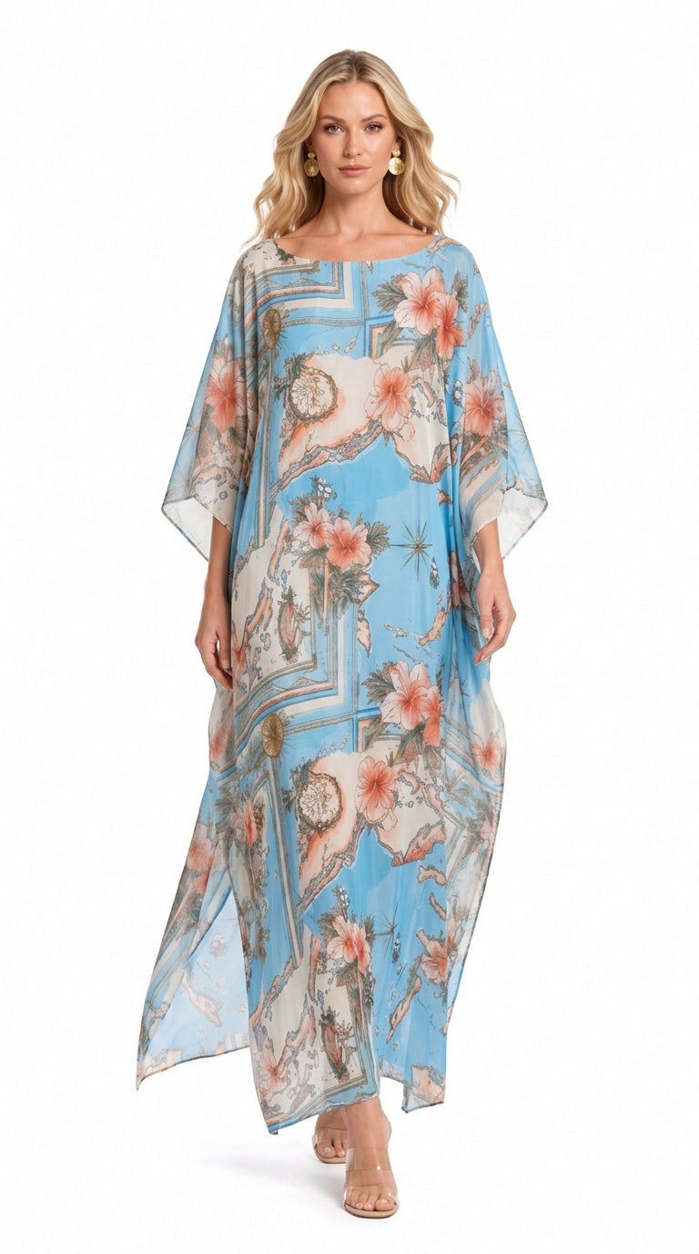 Les Îles Caraïbes 3-Way Convertible Long Caftan