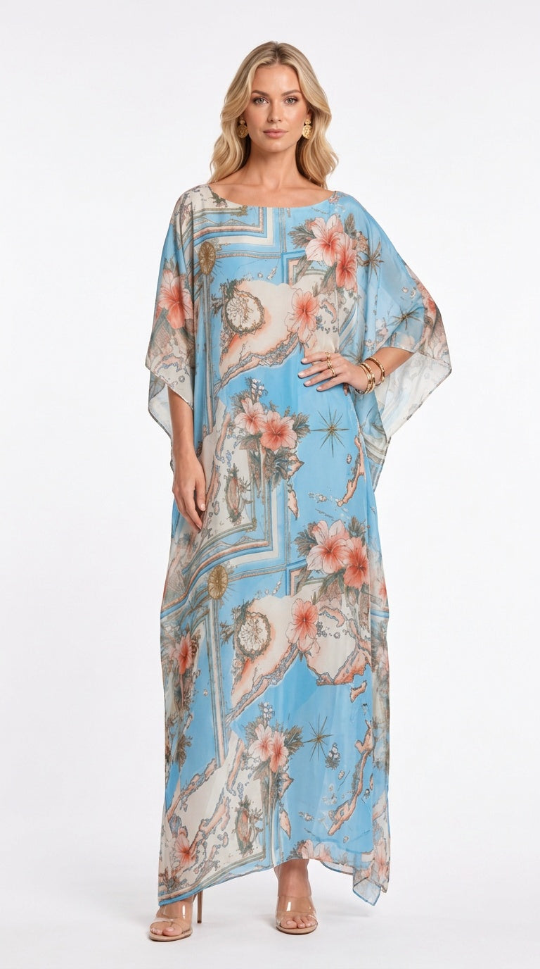 Les Îles Caraïbes 3-Way Convertible Long Caftan