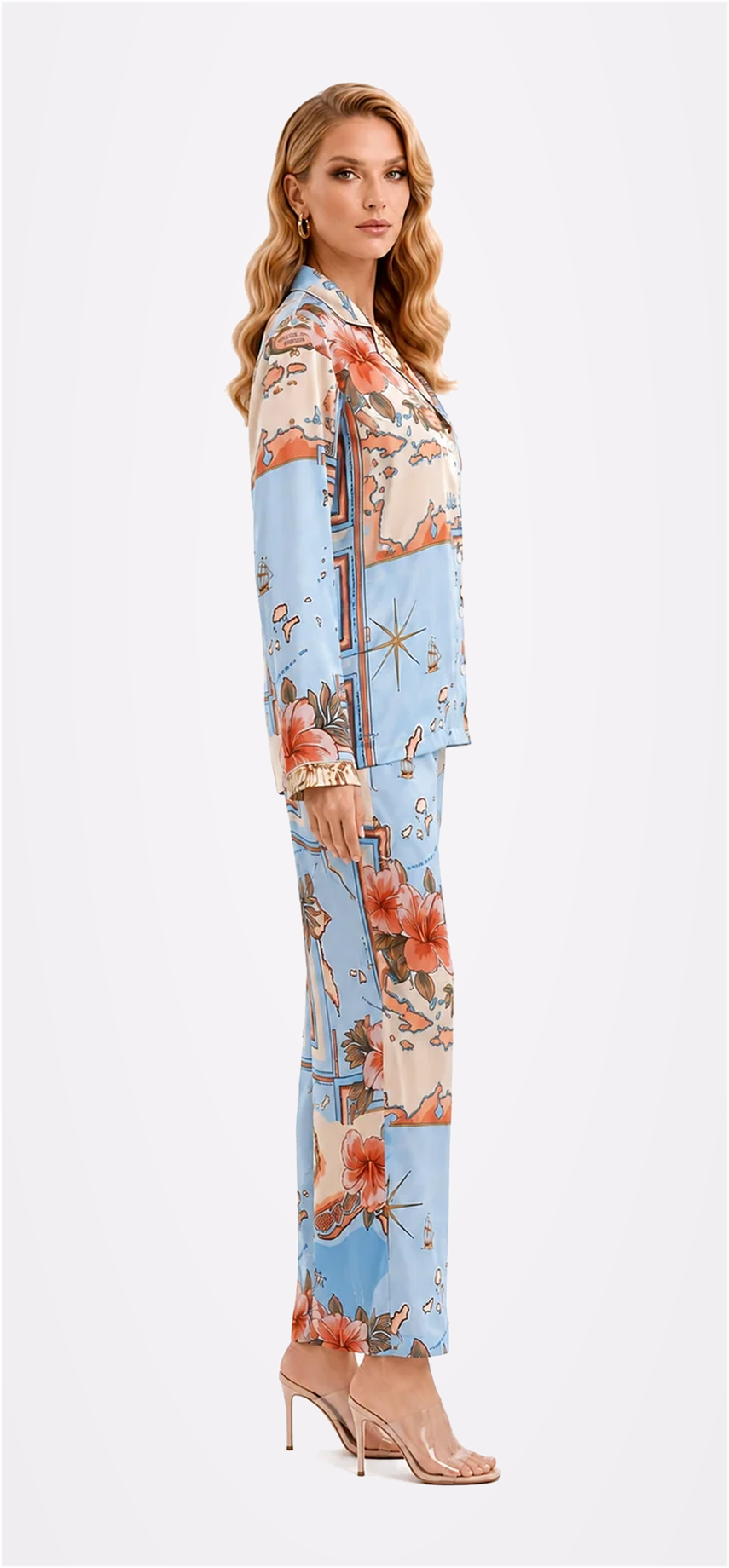 Les Îles Caraïbes Long Pajama Set