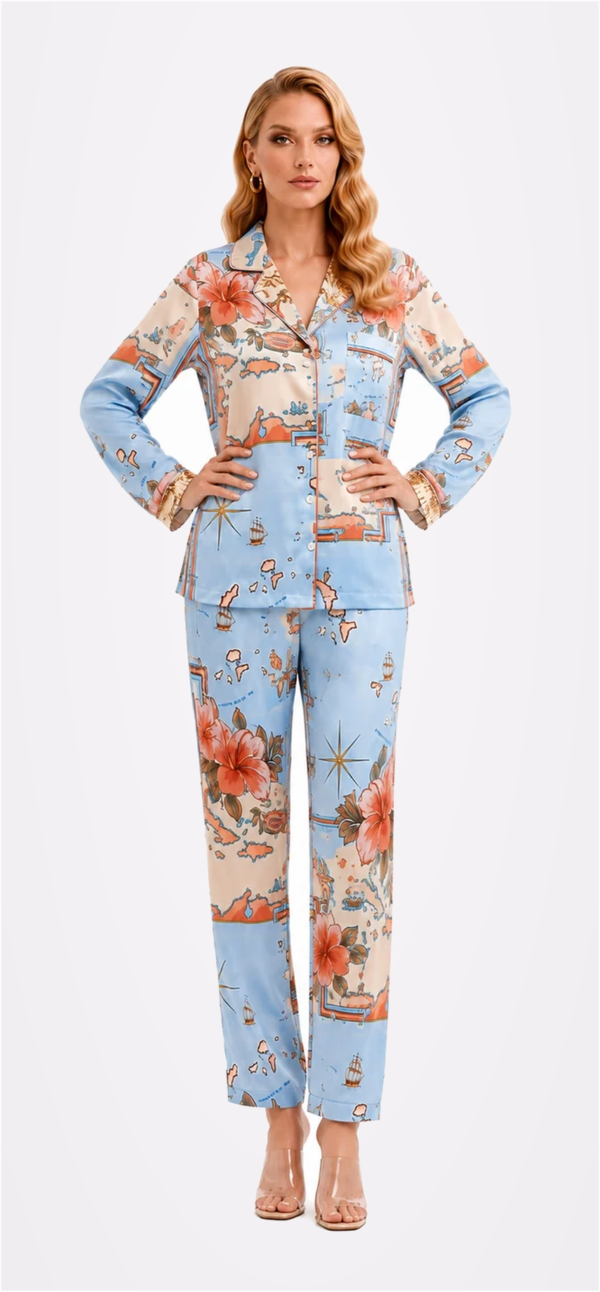 Les Îles Caraïbes Long Pajama Set