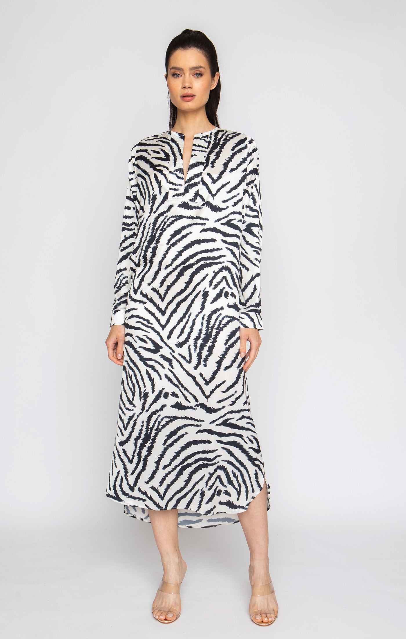 long sleeve tunic maxi dress Wrap Up by VP Madagascar Long Sleeve Tunic Dress