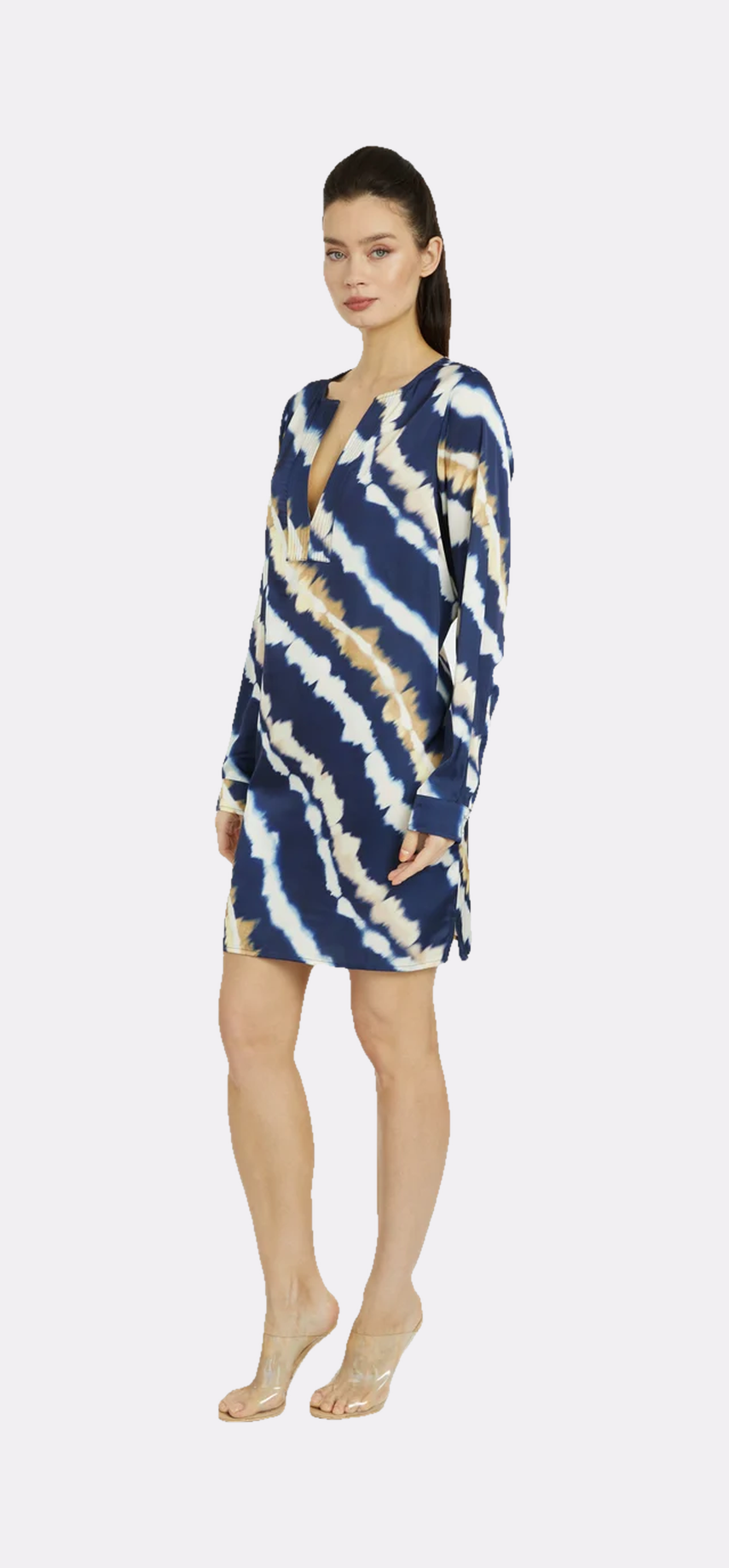 Mai Tai Moon Long Sleeve V-Neck Short Dress