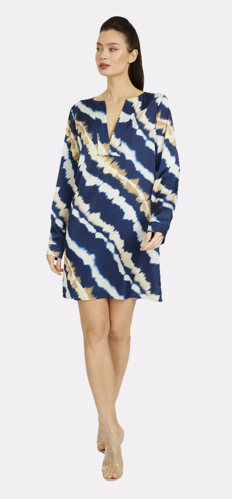 Mai Tai Moon Long Sleeve V-Neck Short Dress