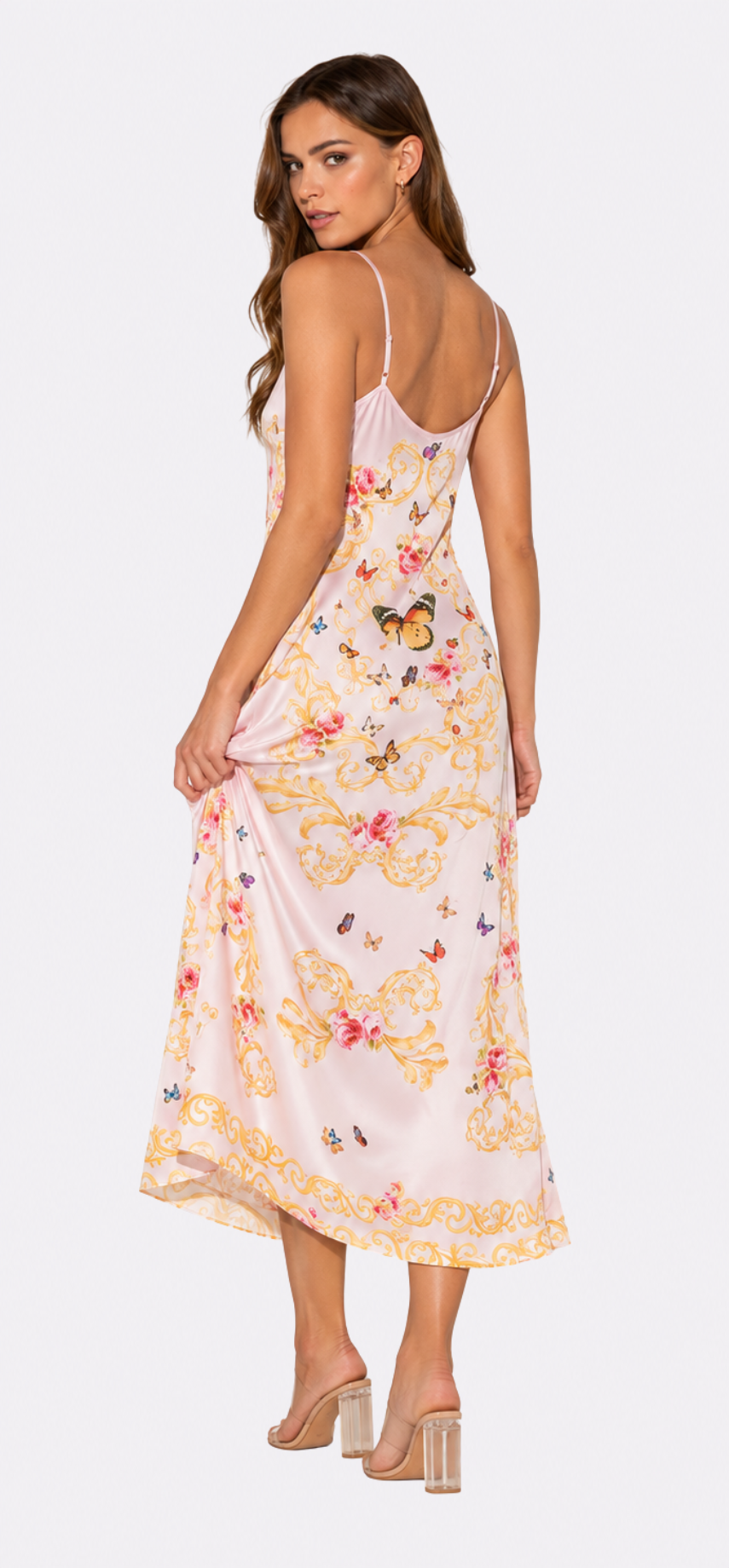 Pink Butterflies Long Chemise