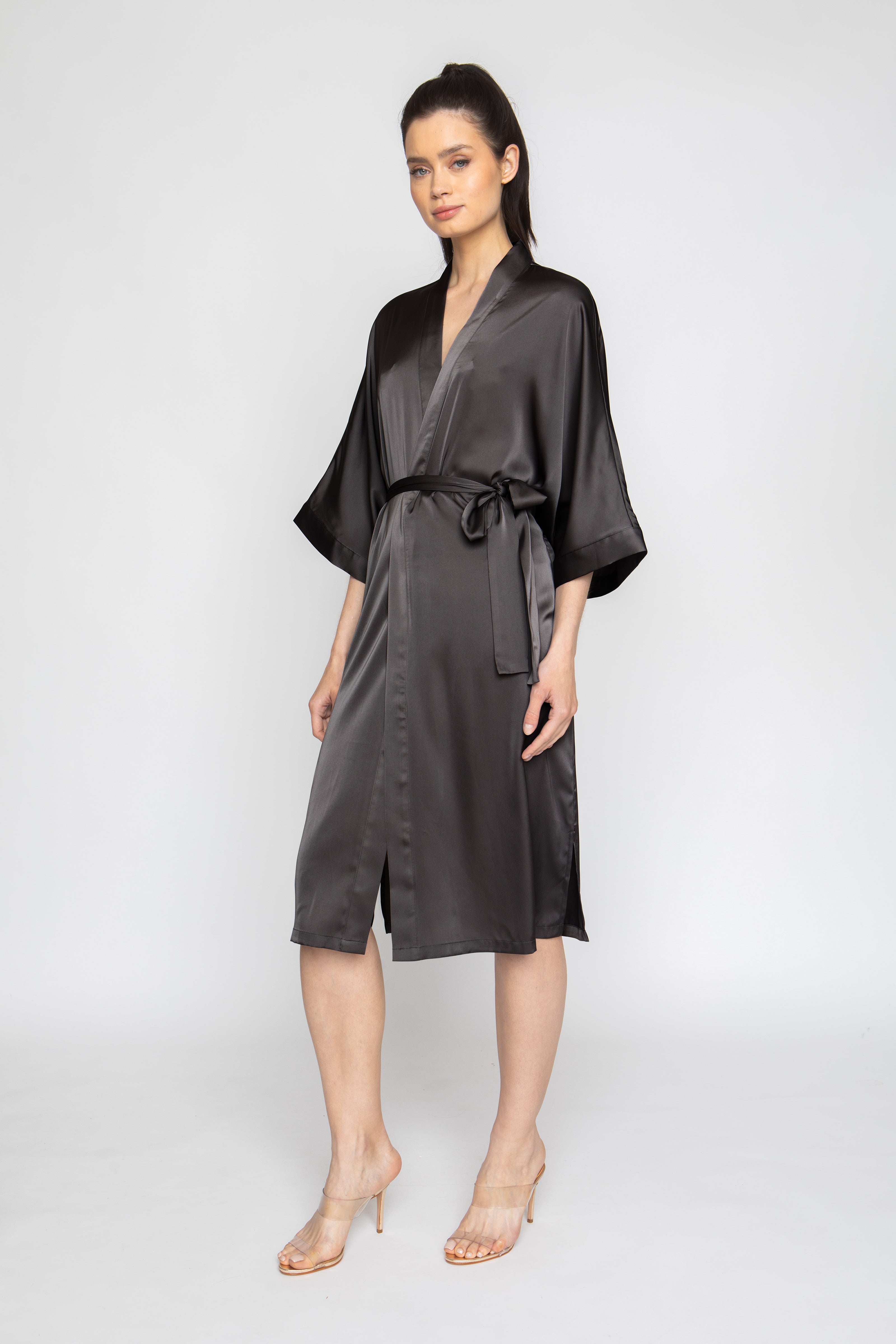 Noir Silky Kimono