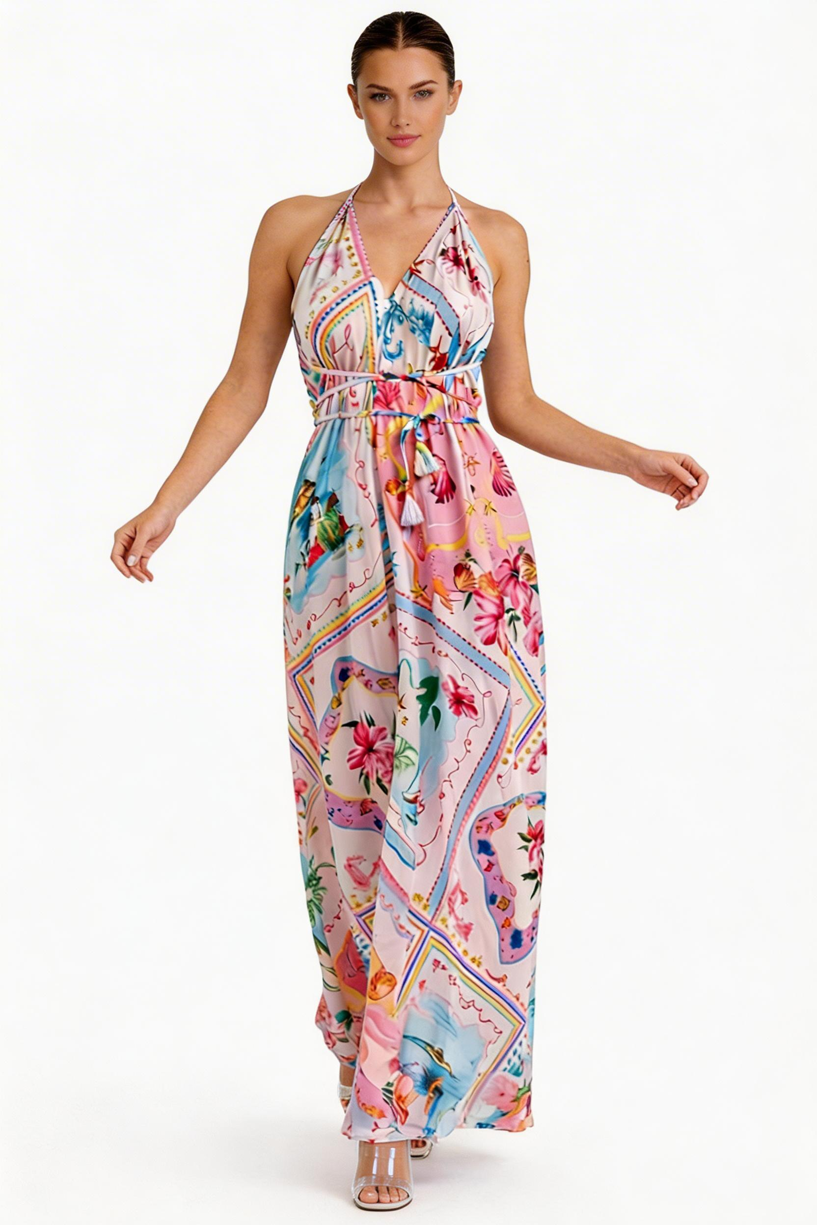 colorful crochet maxi dress Lopez Maxi Dress, in Rainbow Zigzag Crochet, Size: Medium