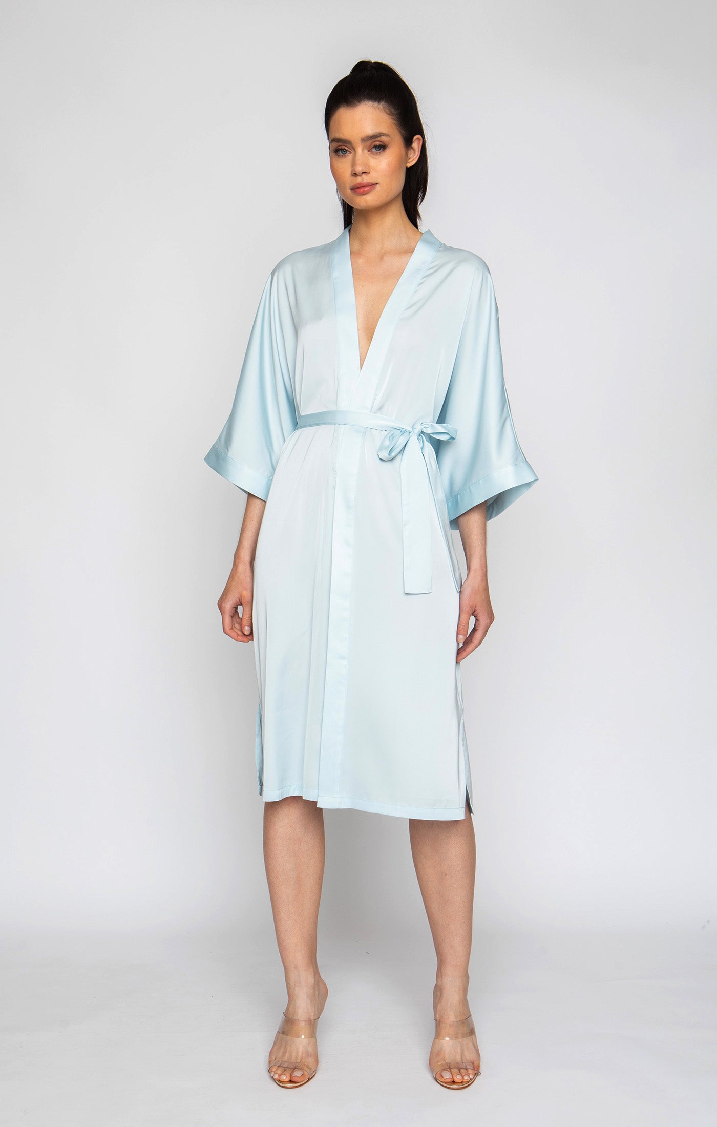 Sky Blue Silky Kimono