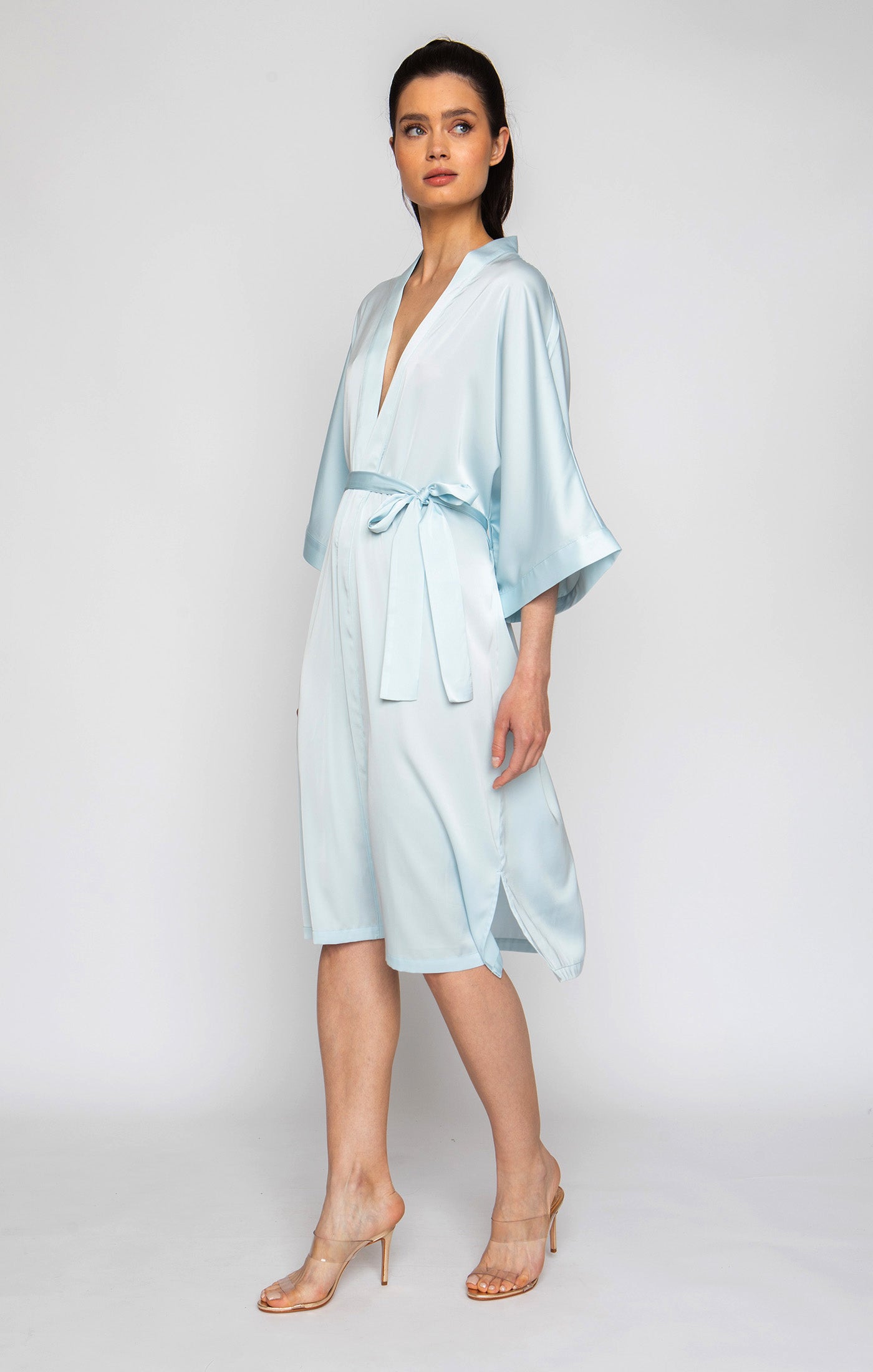 Sky Blue Silky Kimono