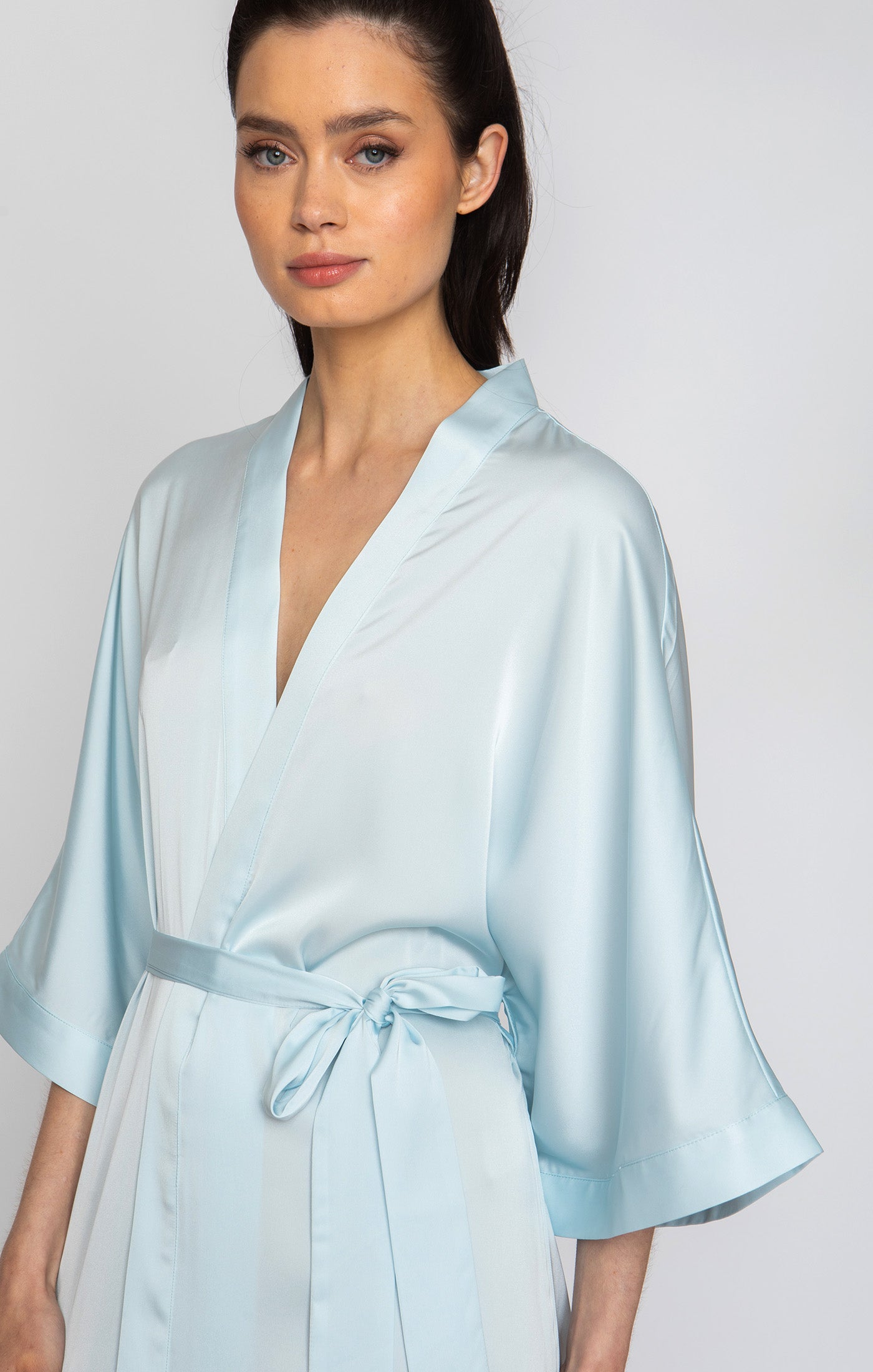 Sky Blue Silky Kimono