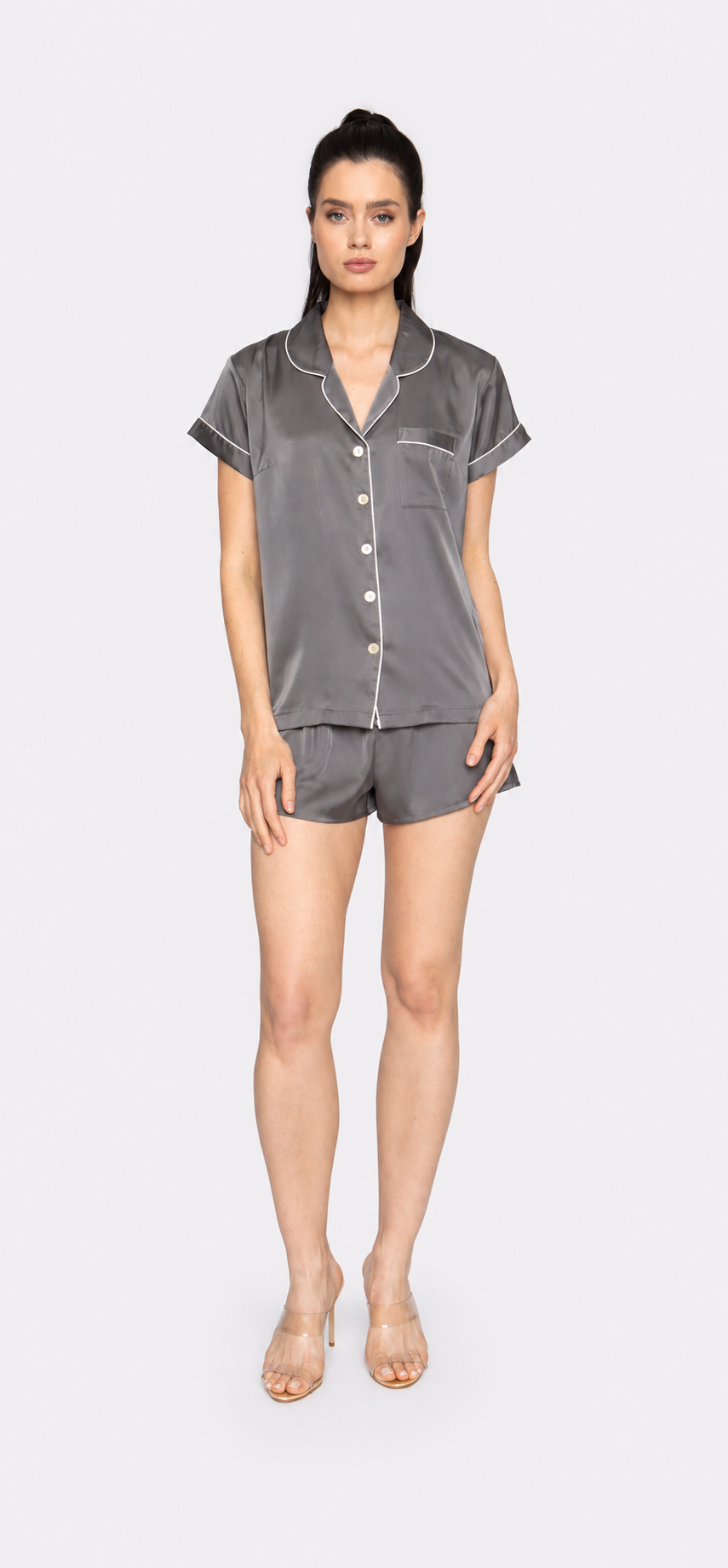 Smokey Grey Short PJ Set