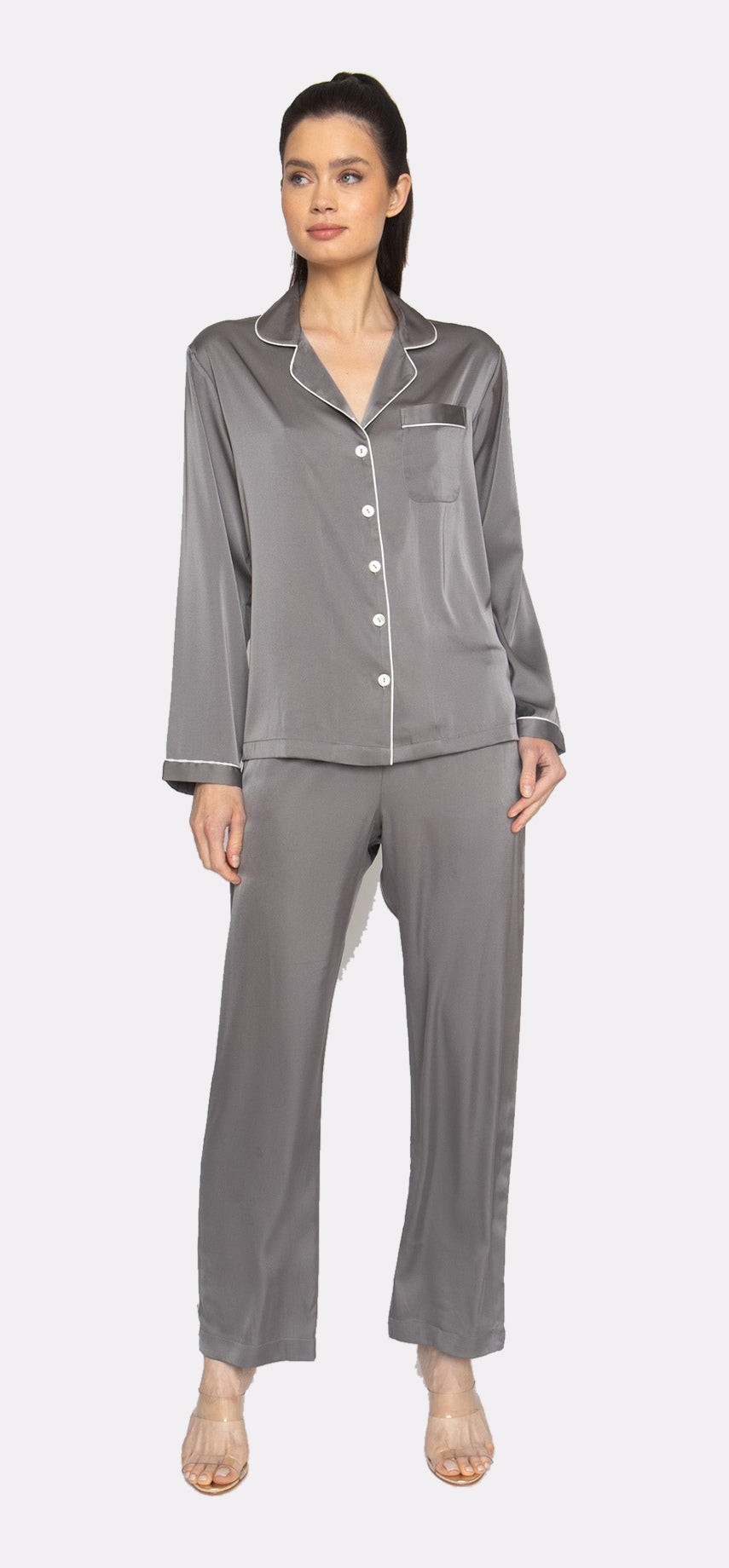 Smokey Grey Long PJ Set