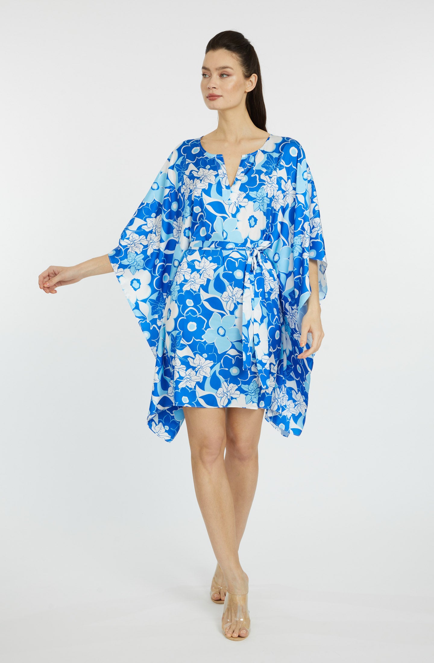 Blue Crush Short Caftan | Wrap Up by VP Coastal-Chic Resortwear XL/XXL Blue Crush Short Caftan | Wrap Up by VP Coastal-Chic Resortwear XL/XXL