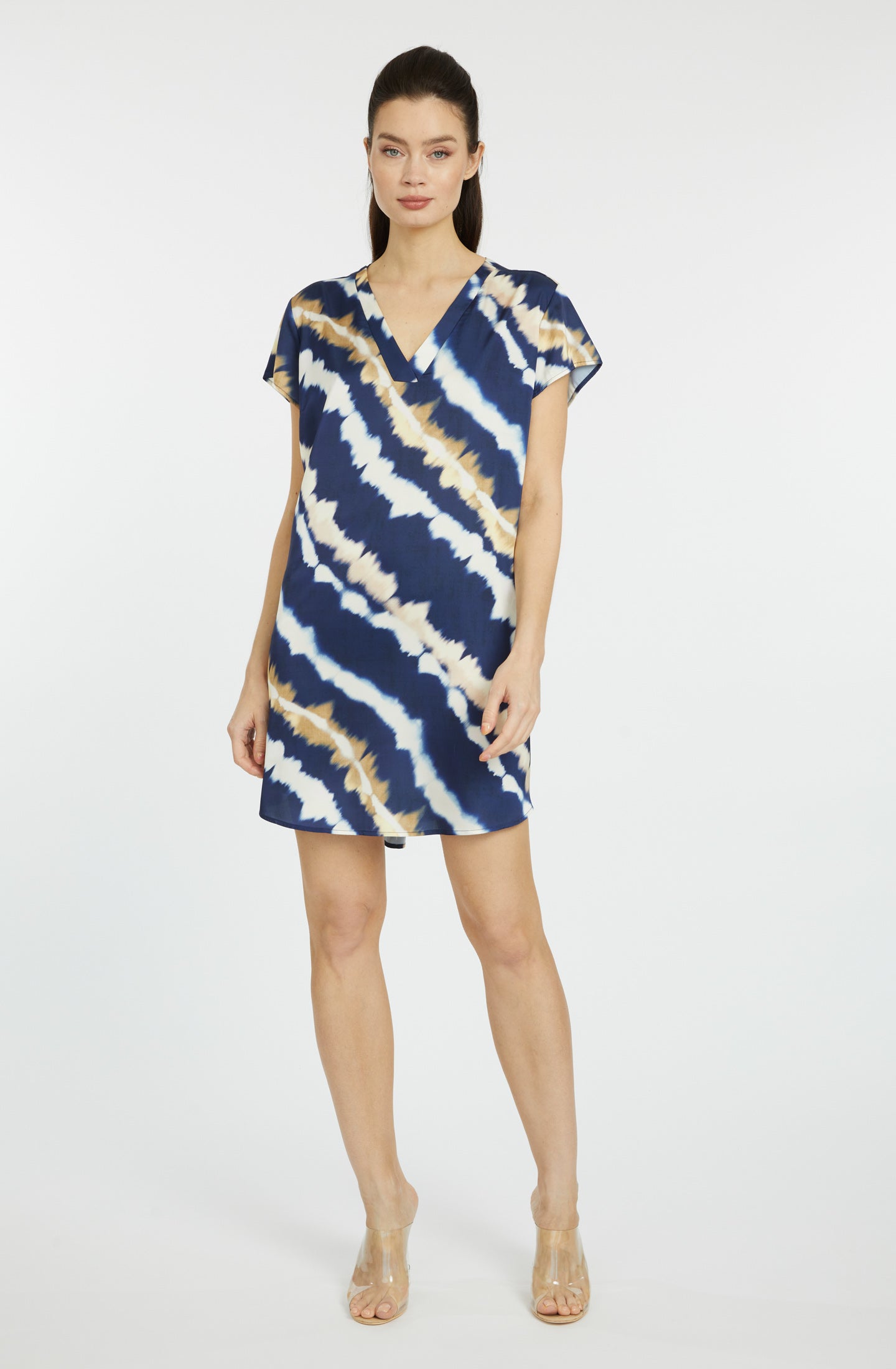 Mai Tai Moon Short Sleeve V Neck Dress