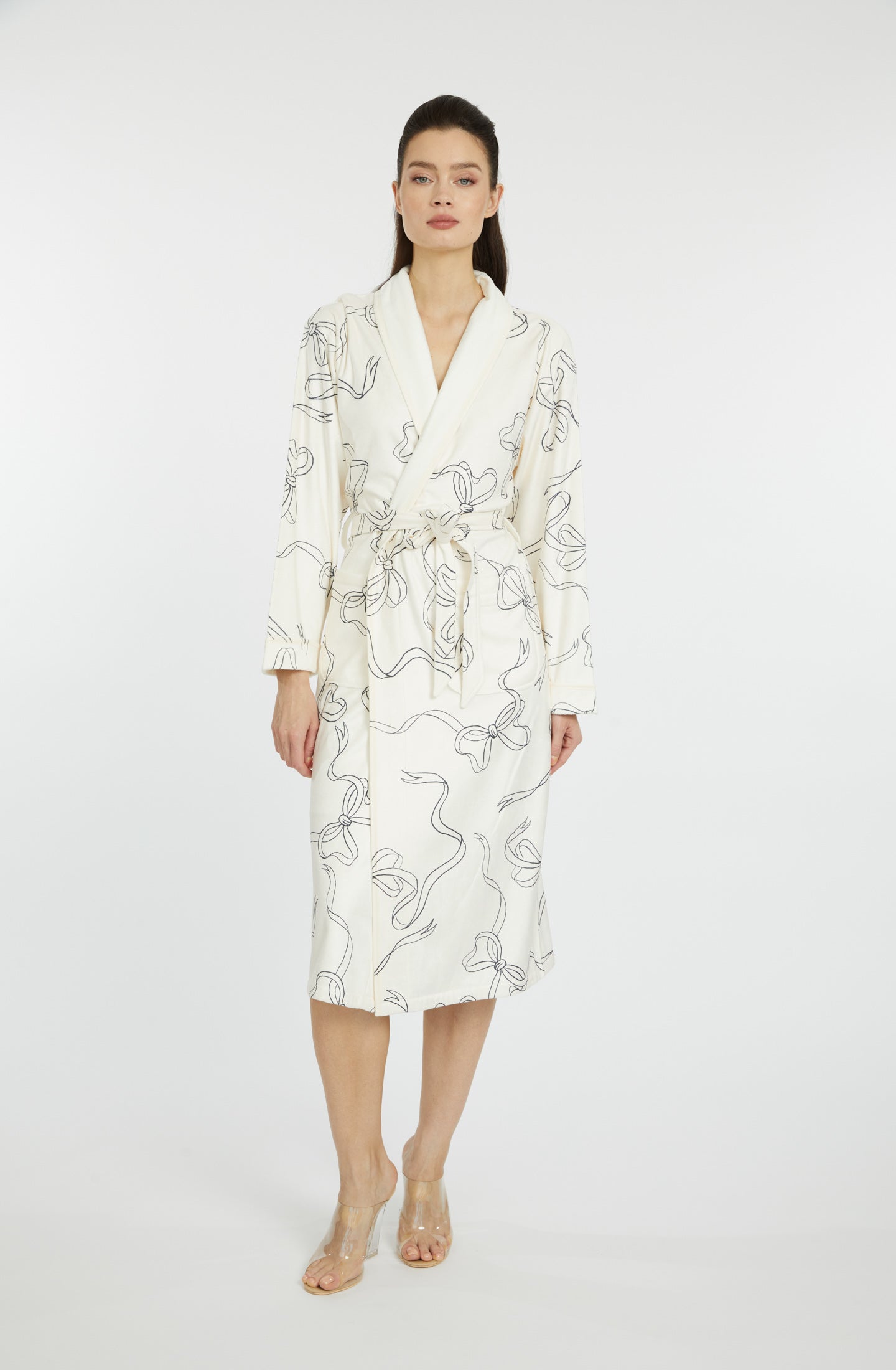 Bow White Long Robe