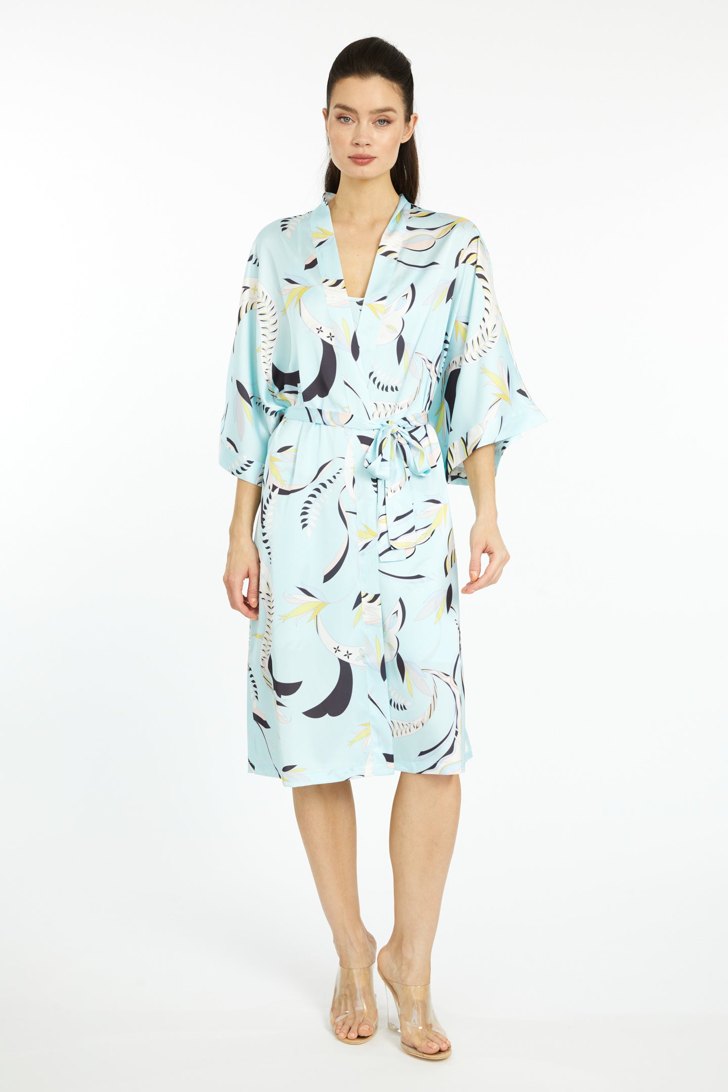 Blue Lagoon Silky Kimono