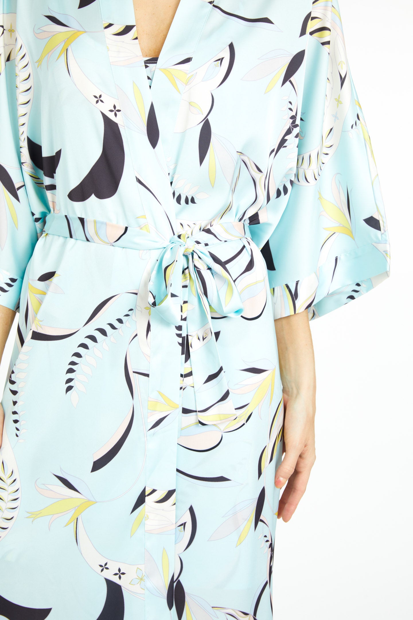 Blue Lagoon Silky Kimono