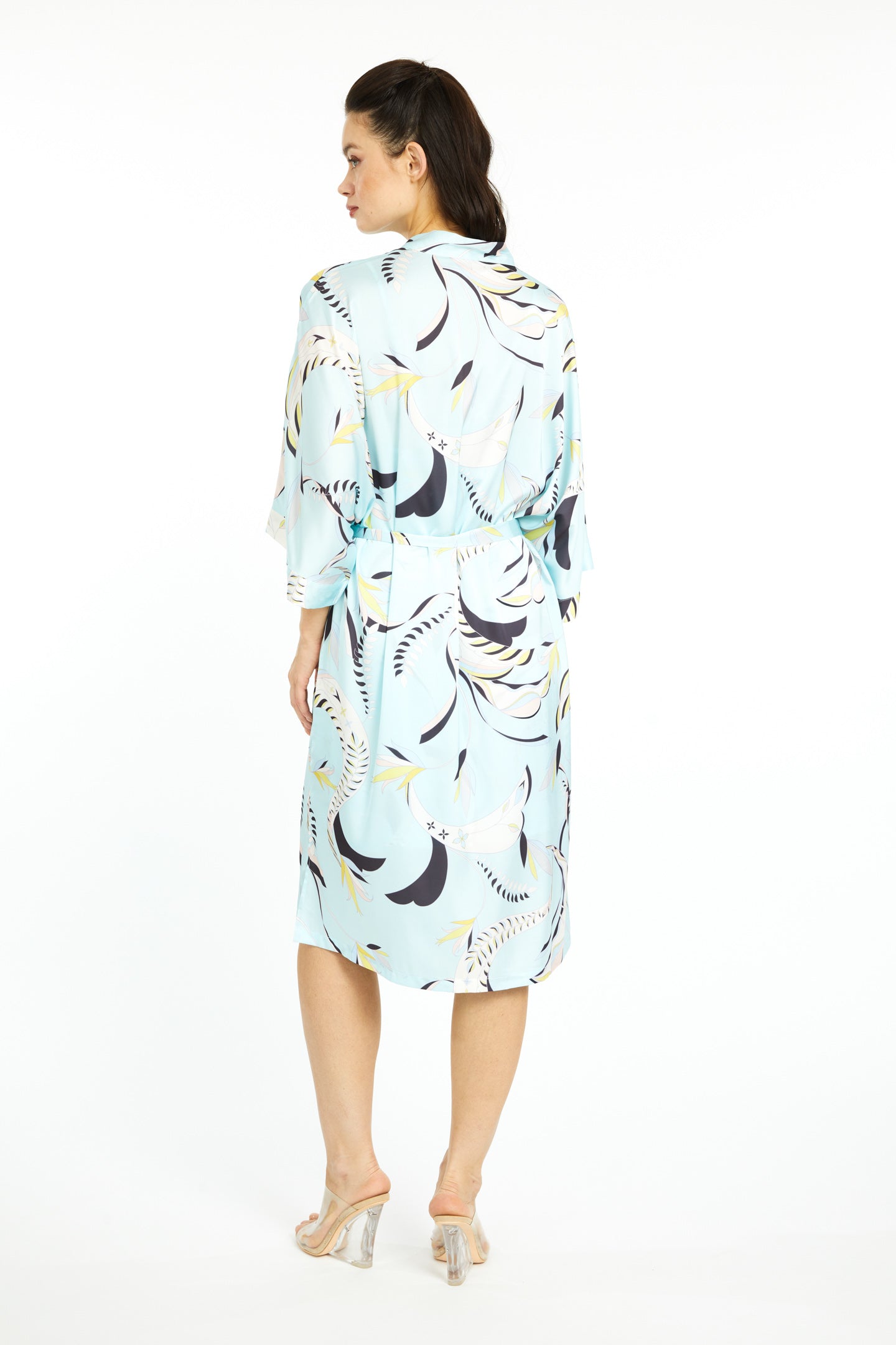 Blue Lagoon Silky Kimono