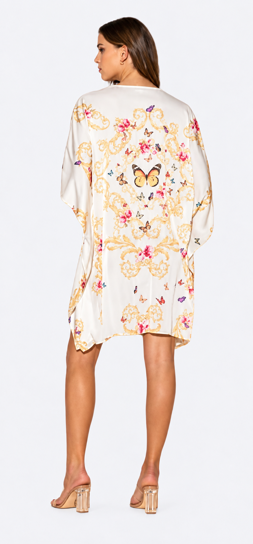 White Butterflies Short Caftan