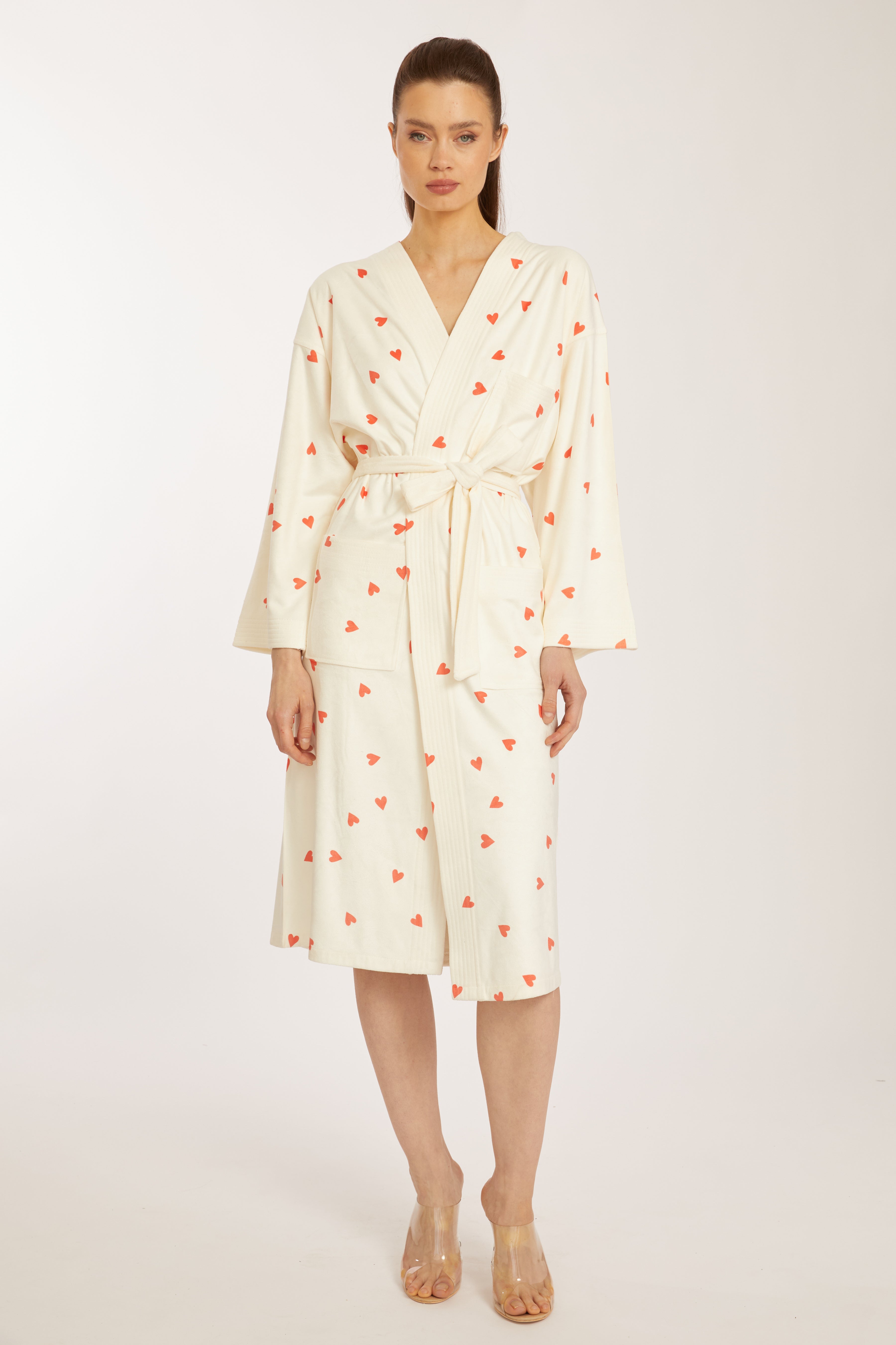 Heart Kimono Long Robe