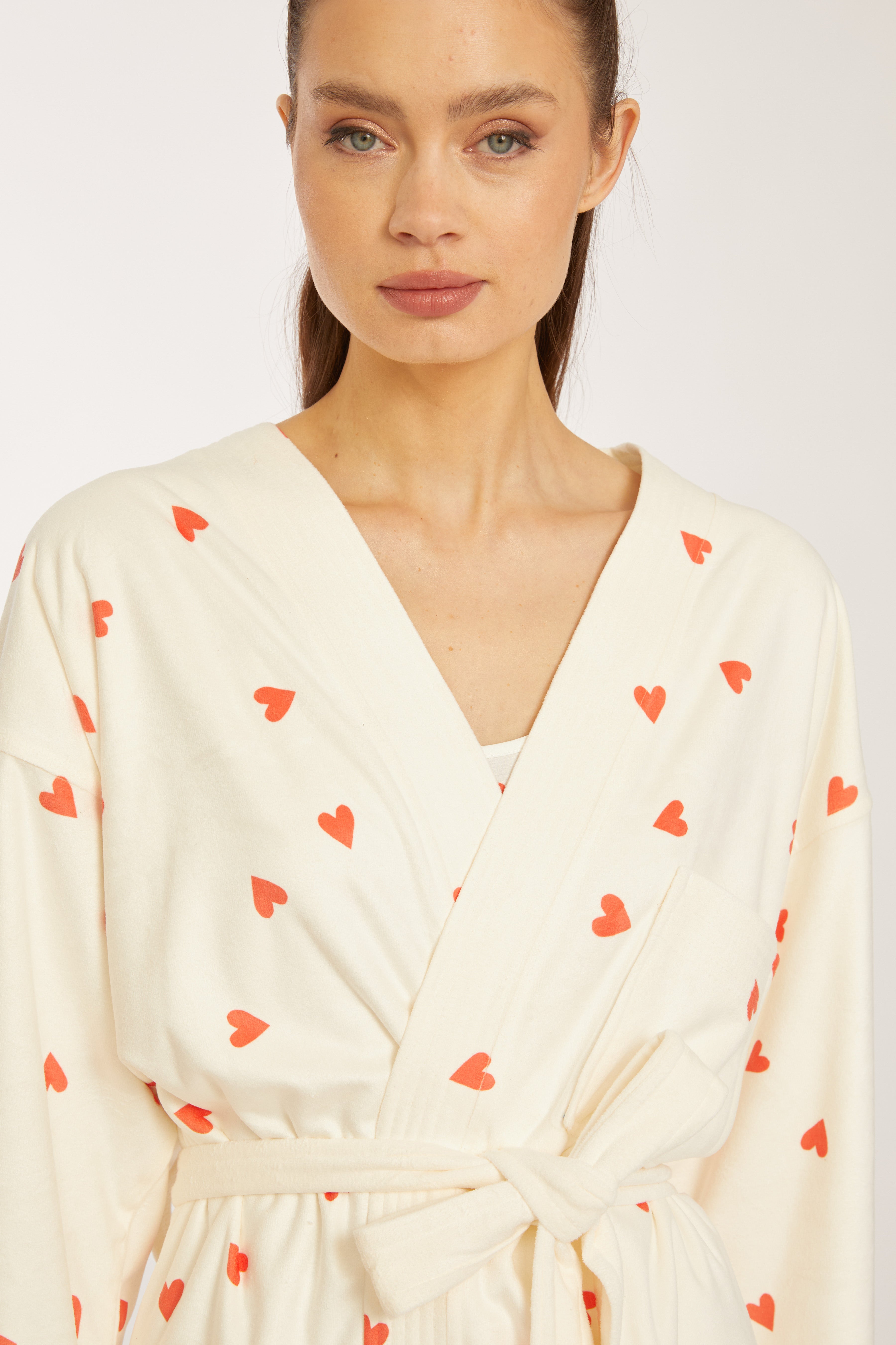 Heart Kimono Long Robe