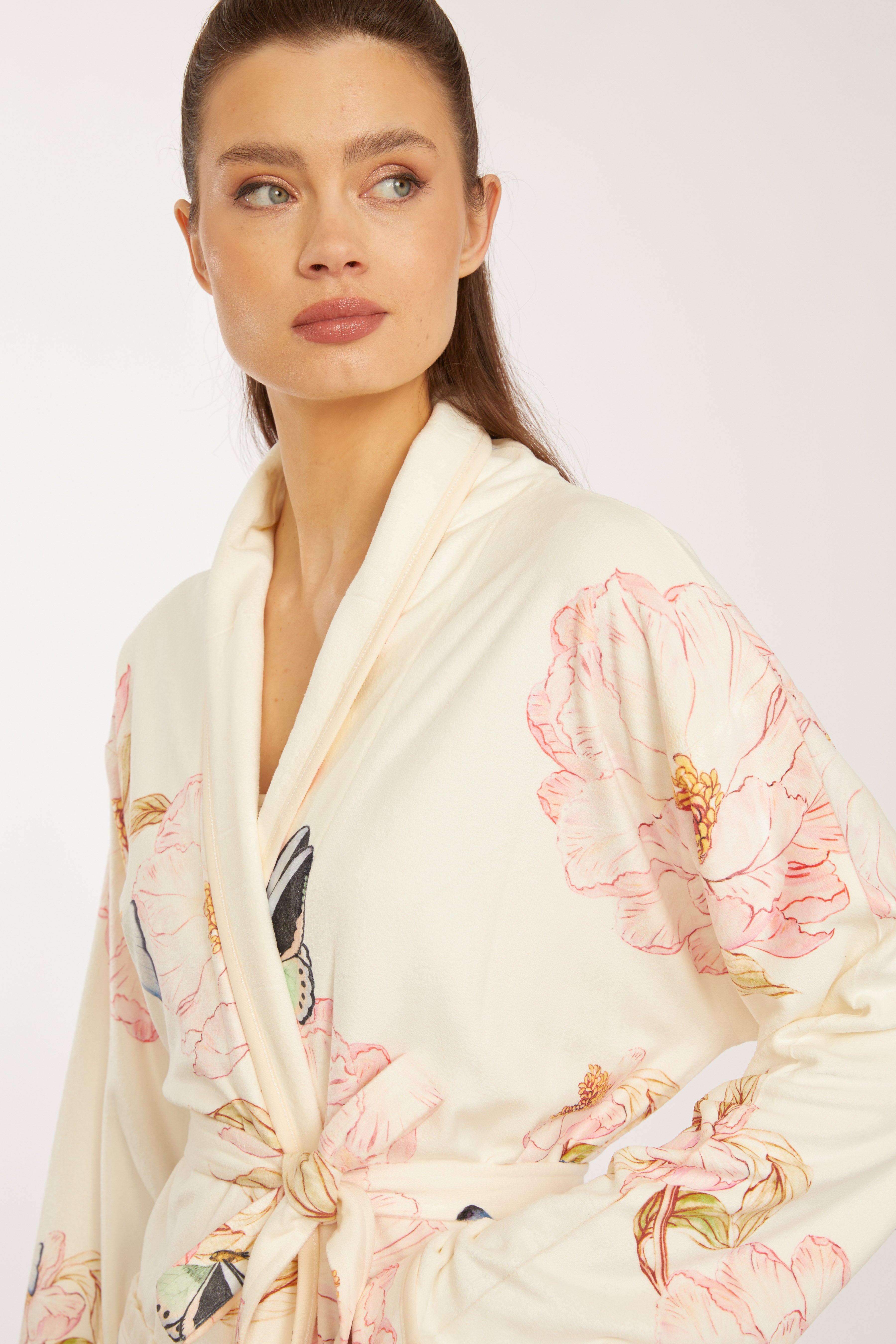 Florenza Short Robe, Floral & Butterfly