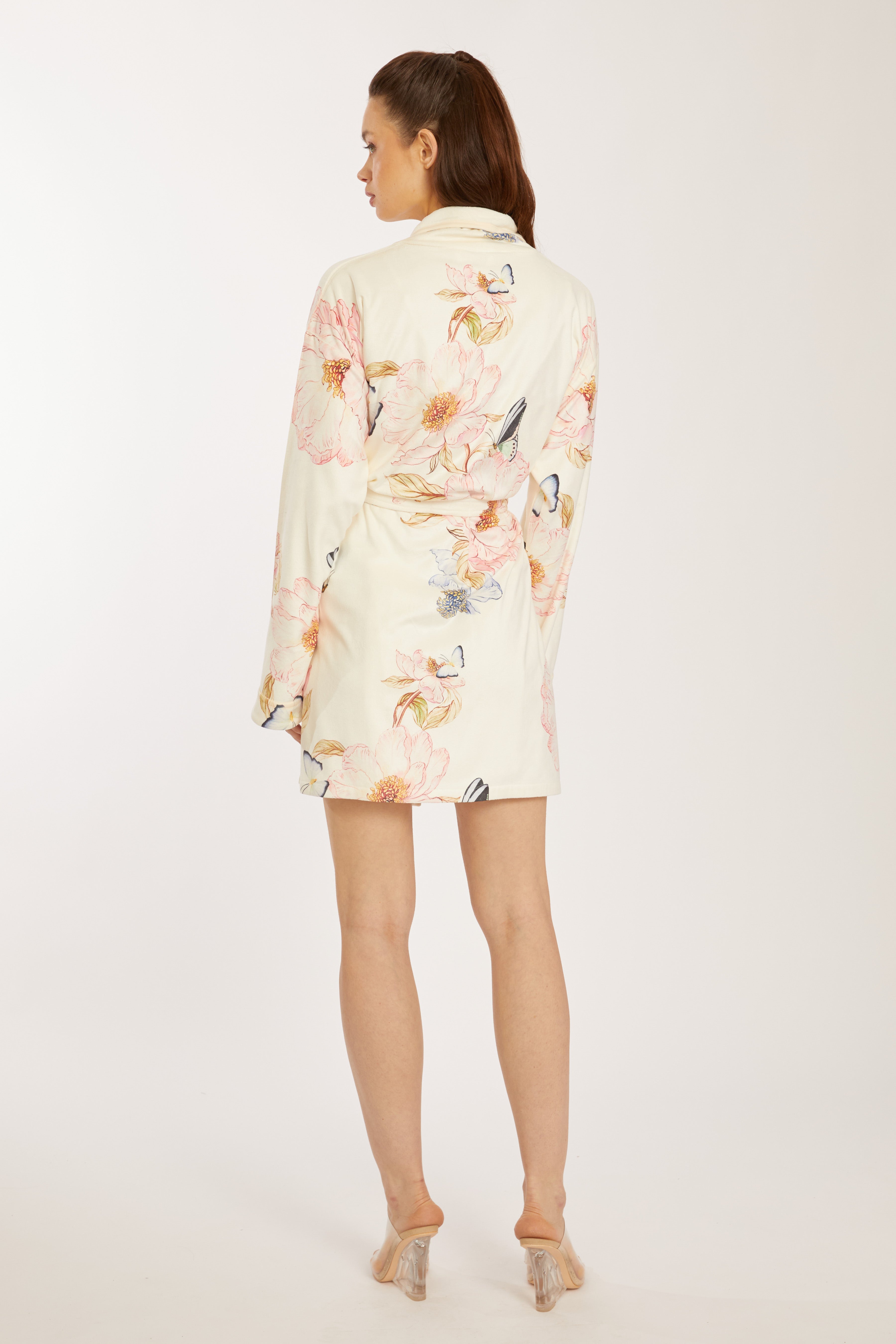 Florenza Short Robe, Floral & Butterfly