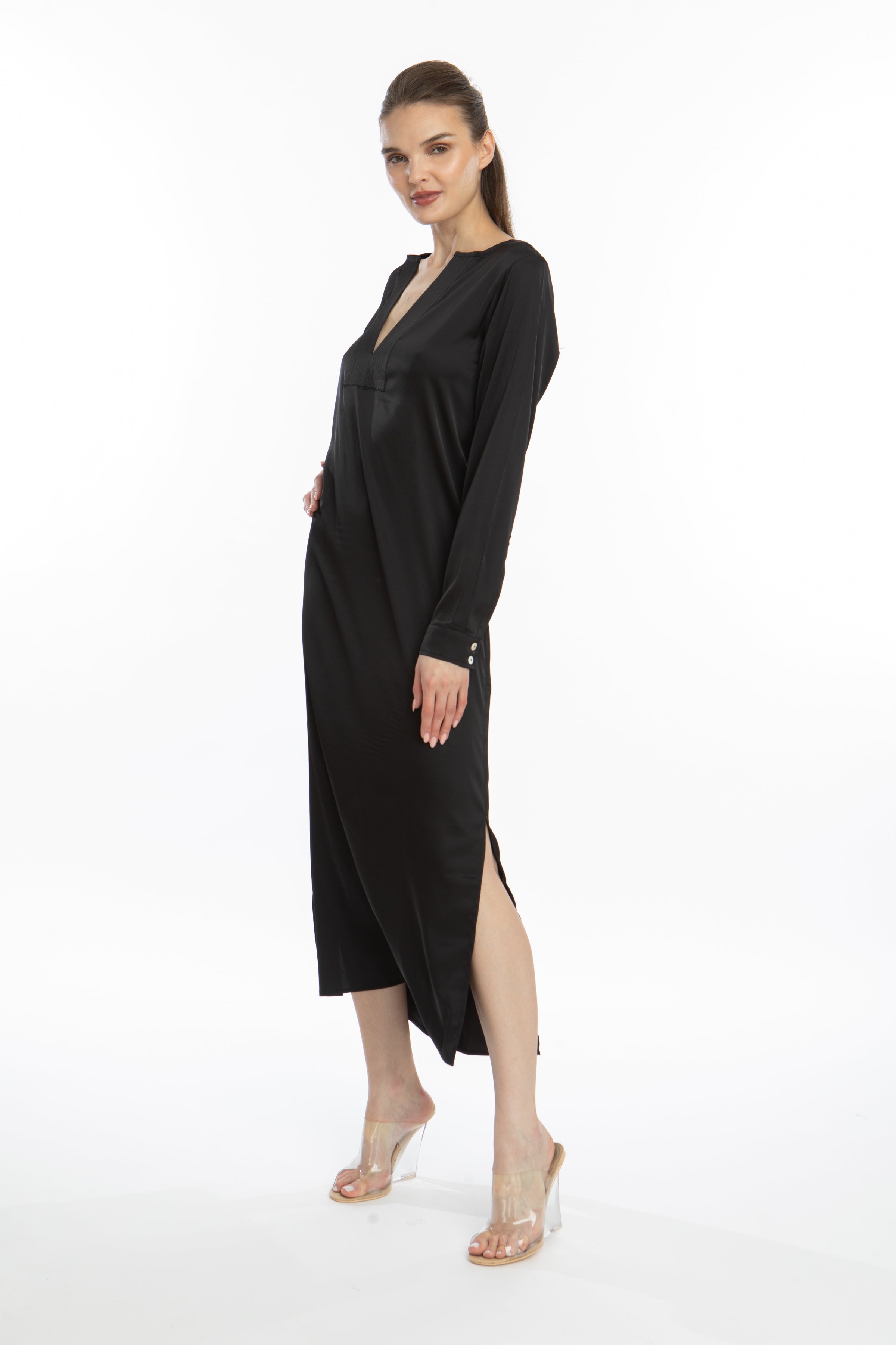 Noir Long Sleeve Tunic Dress