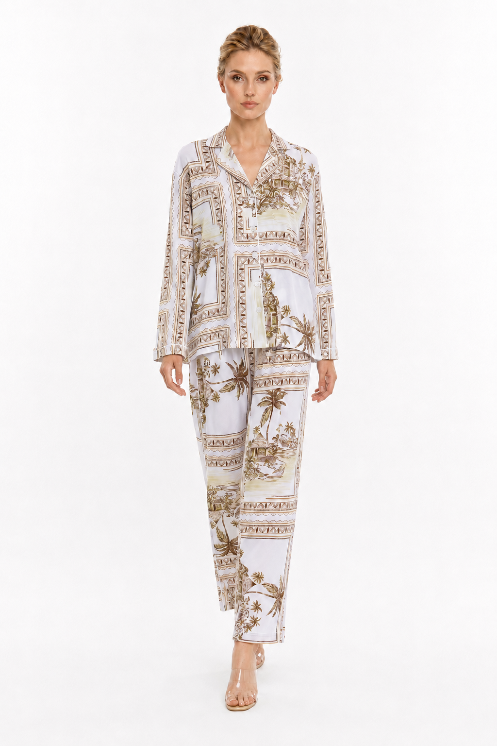 Bungalow Golden Long Pajama Set