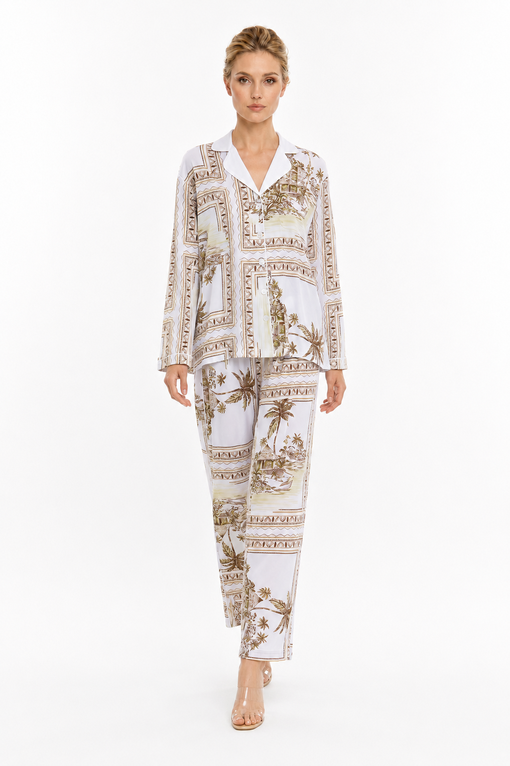 Bungalow Golden Long Pajama Set