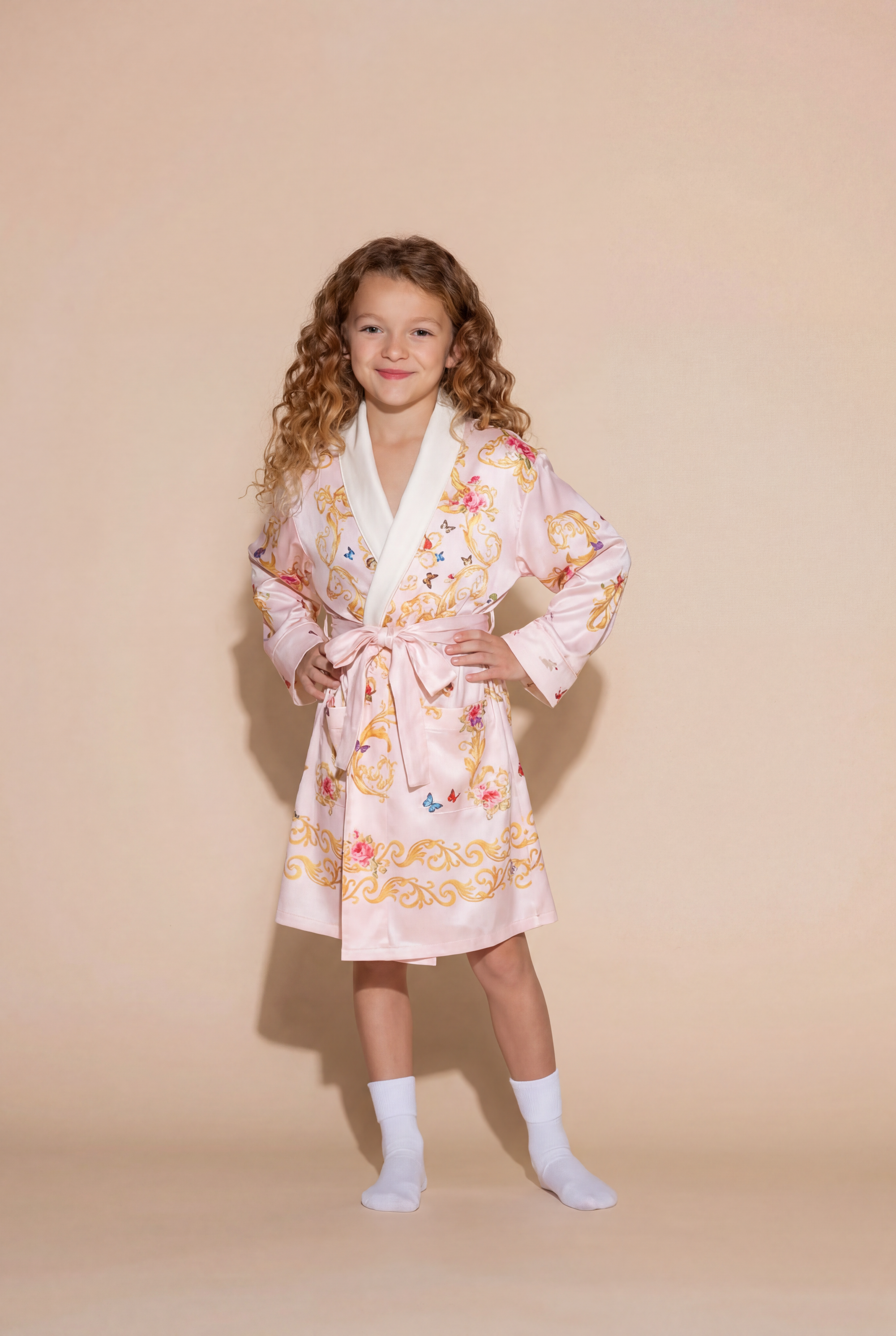 Pink Butterflies Kids Robe