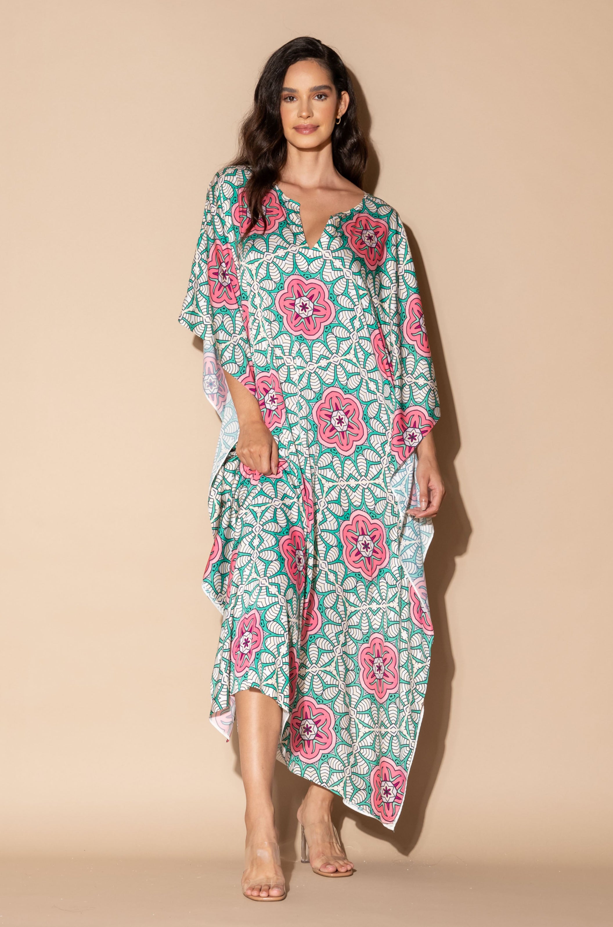 Jardin Botanique Pink Long Caftan