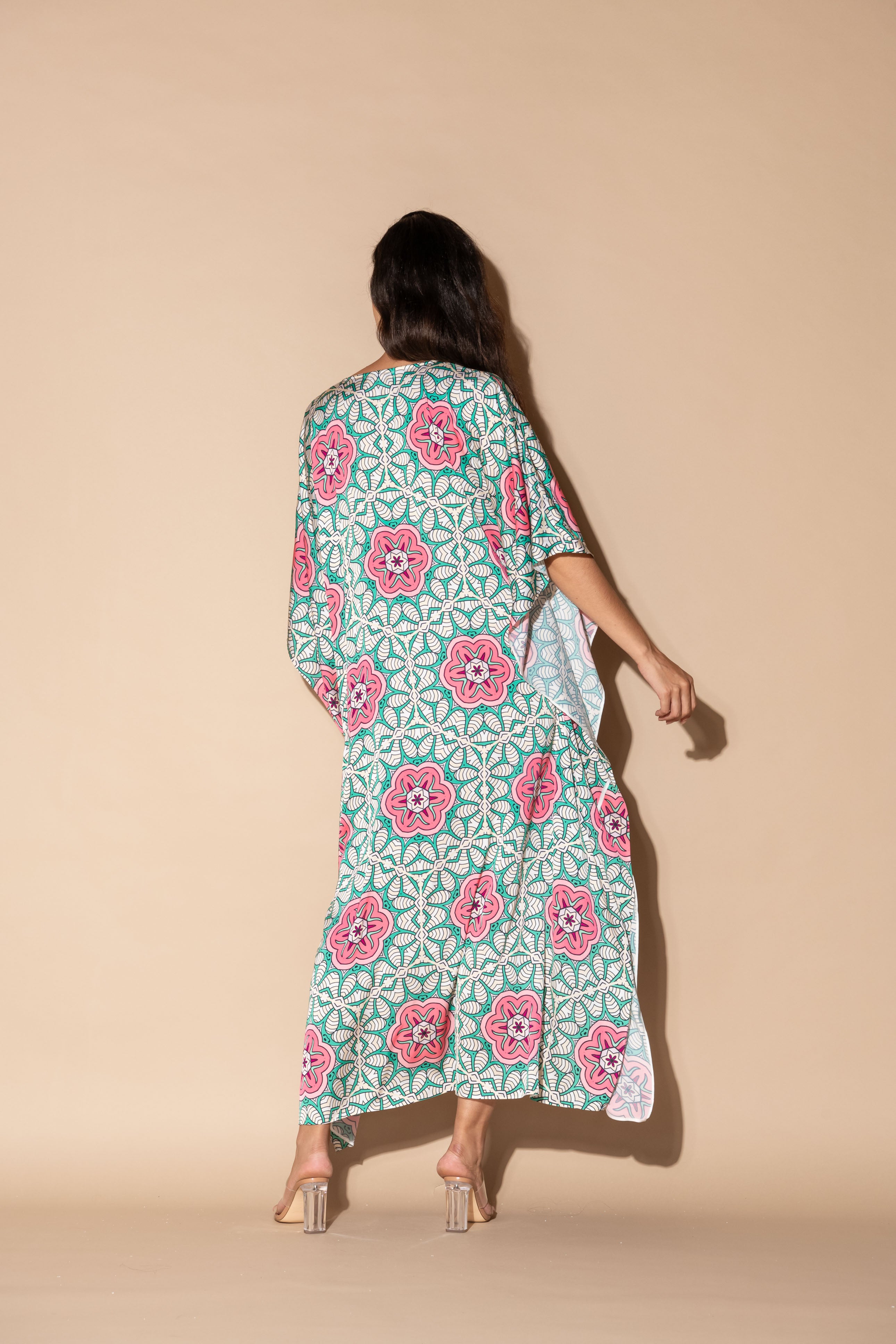 Jardin Botanique Pink Long Caftan
