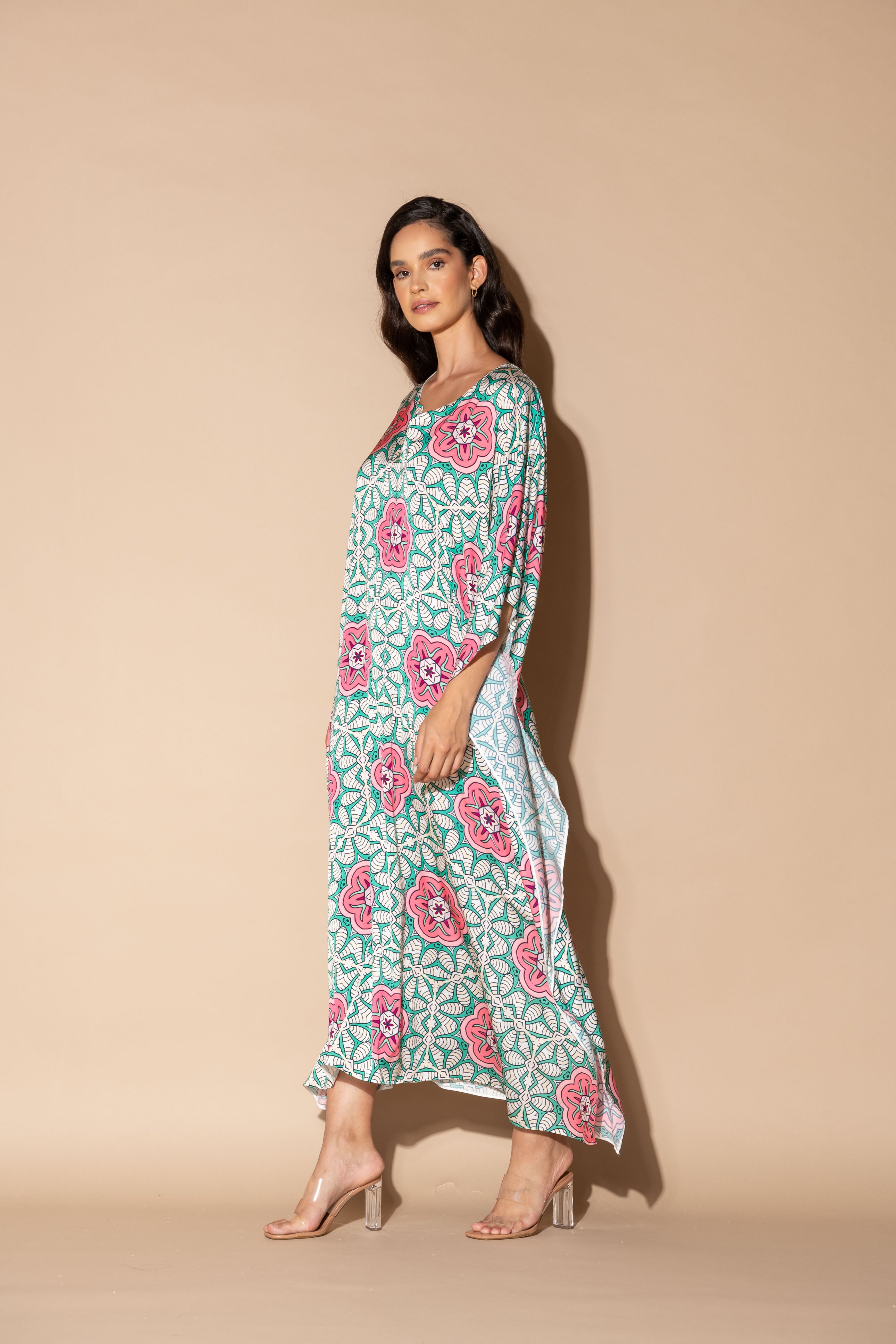 Jardin Botanique Pink Long Caftan
