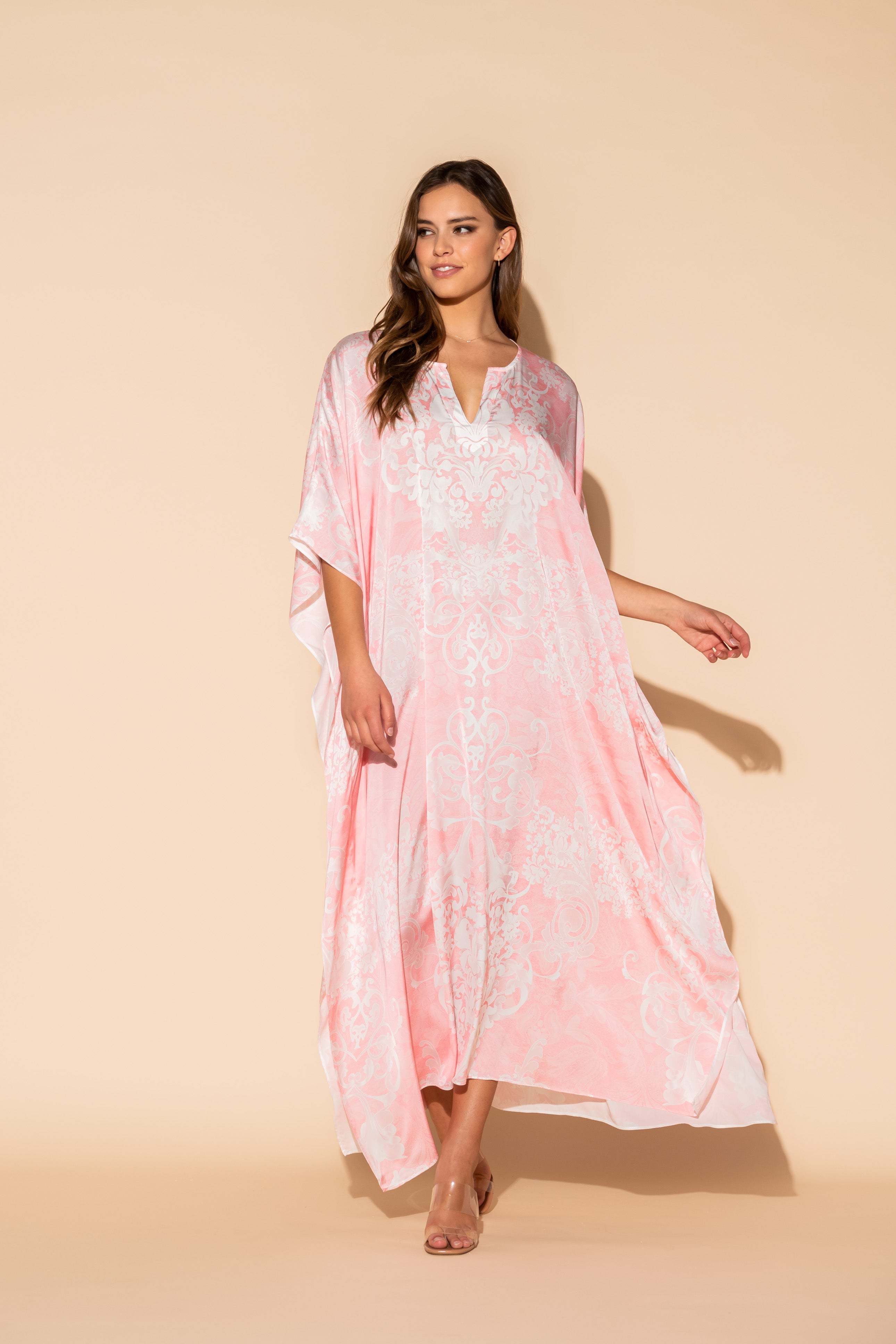 Romantique Pink Long Caftan