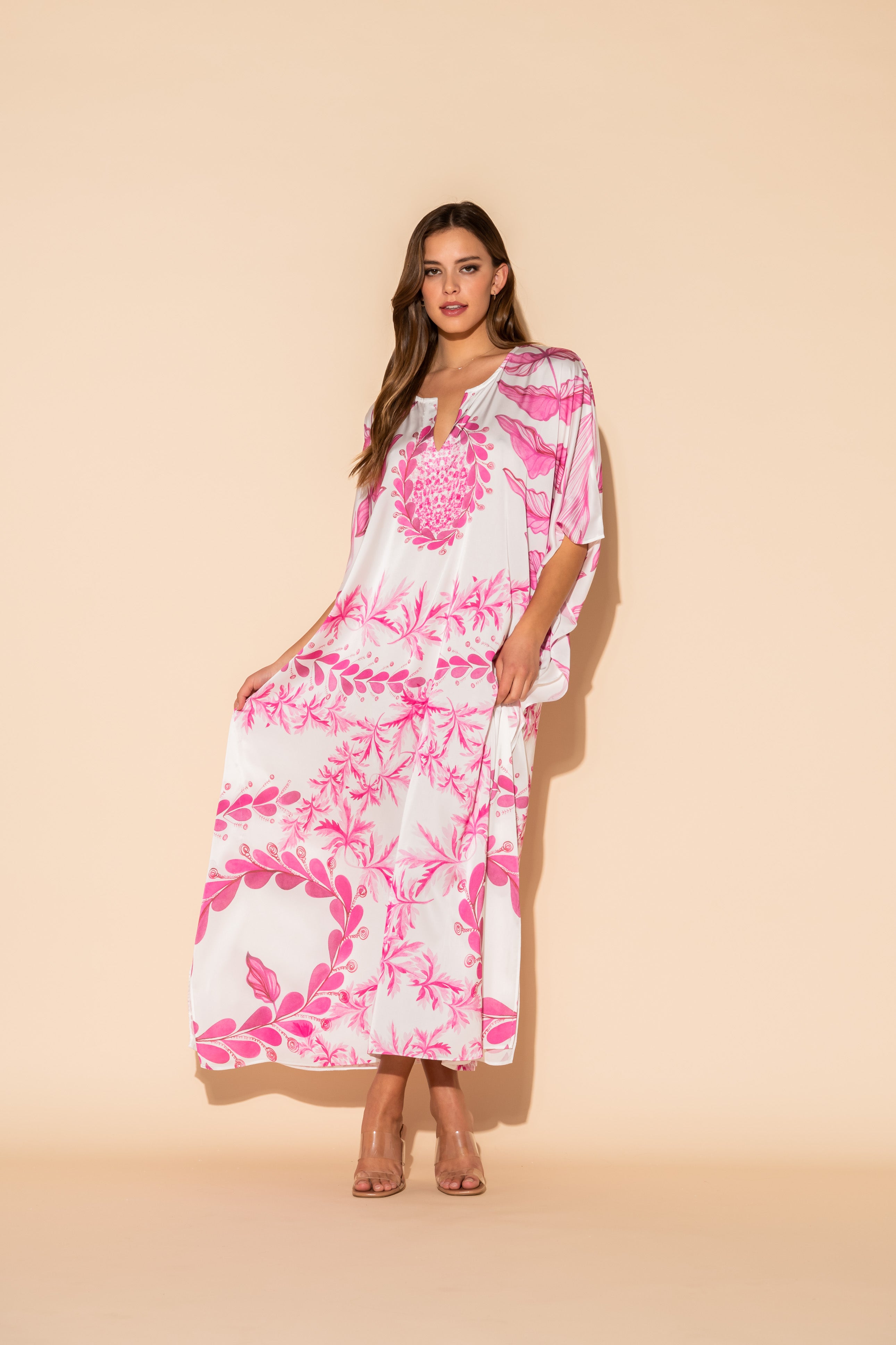 Oceana Pink Long Caftan