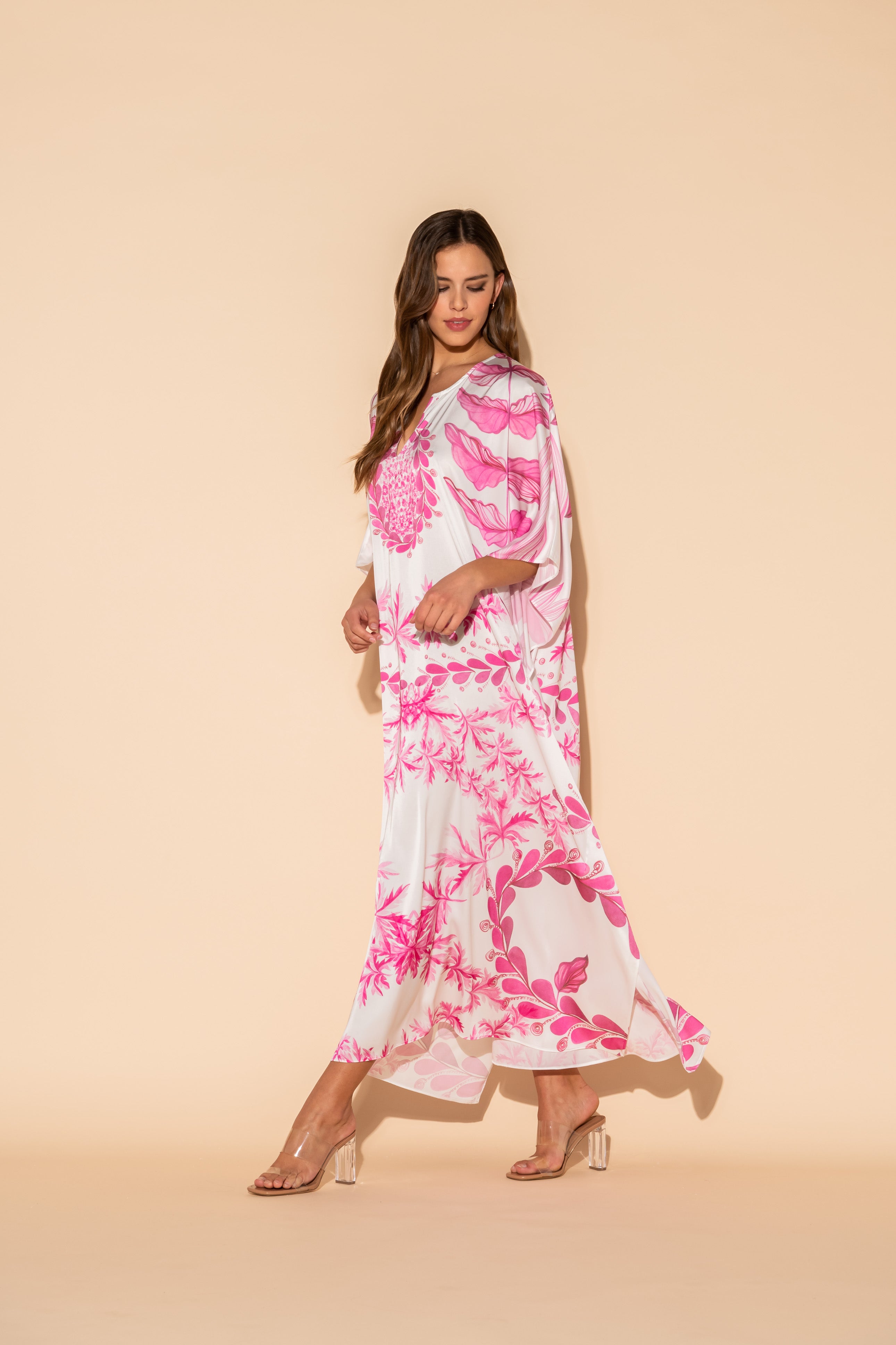 Oceana Pink Long Caftan