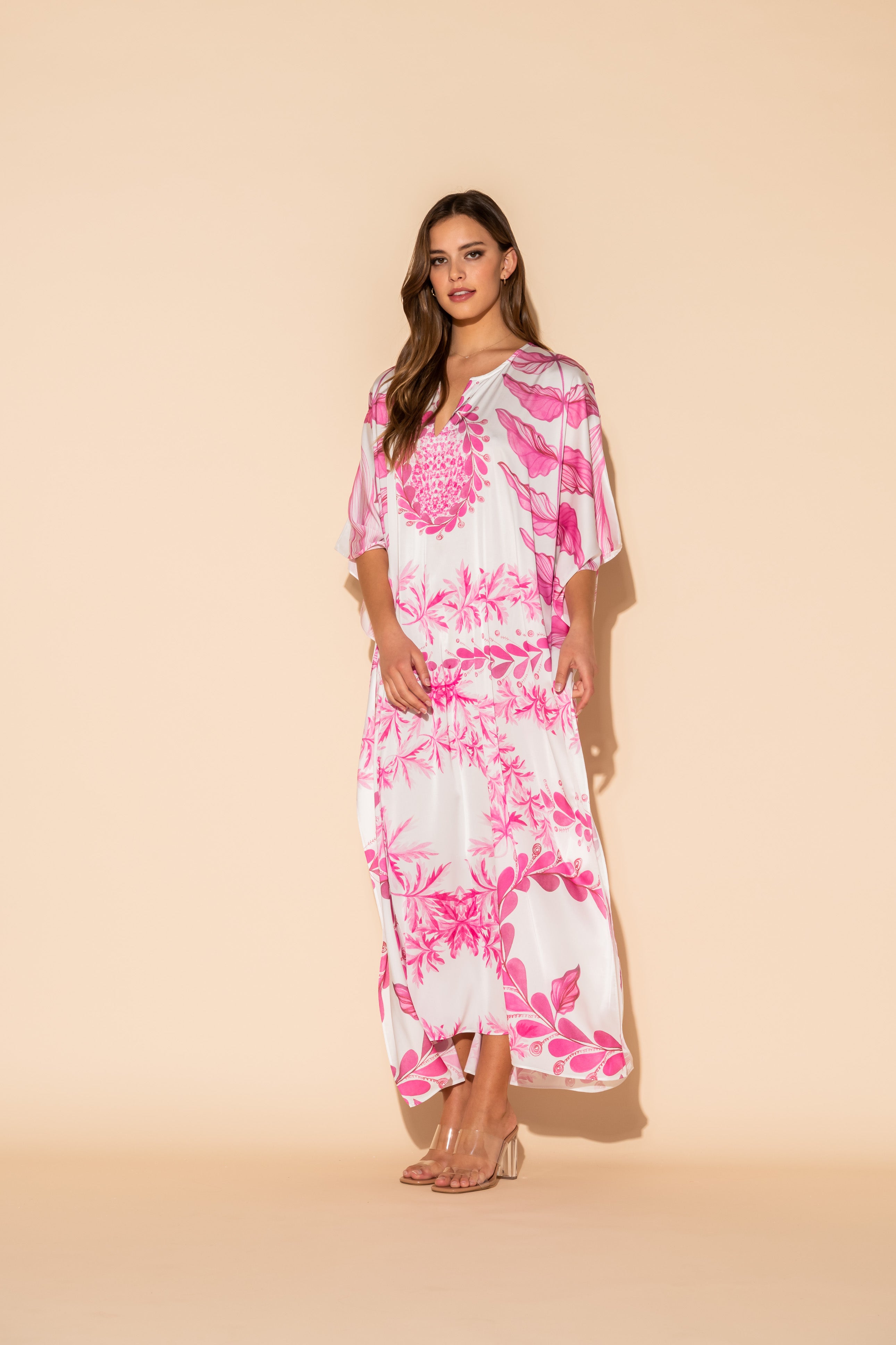 Oceana Pink Long Caftan