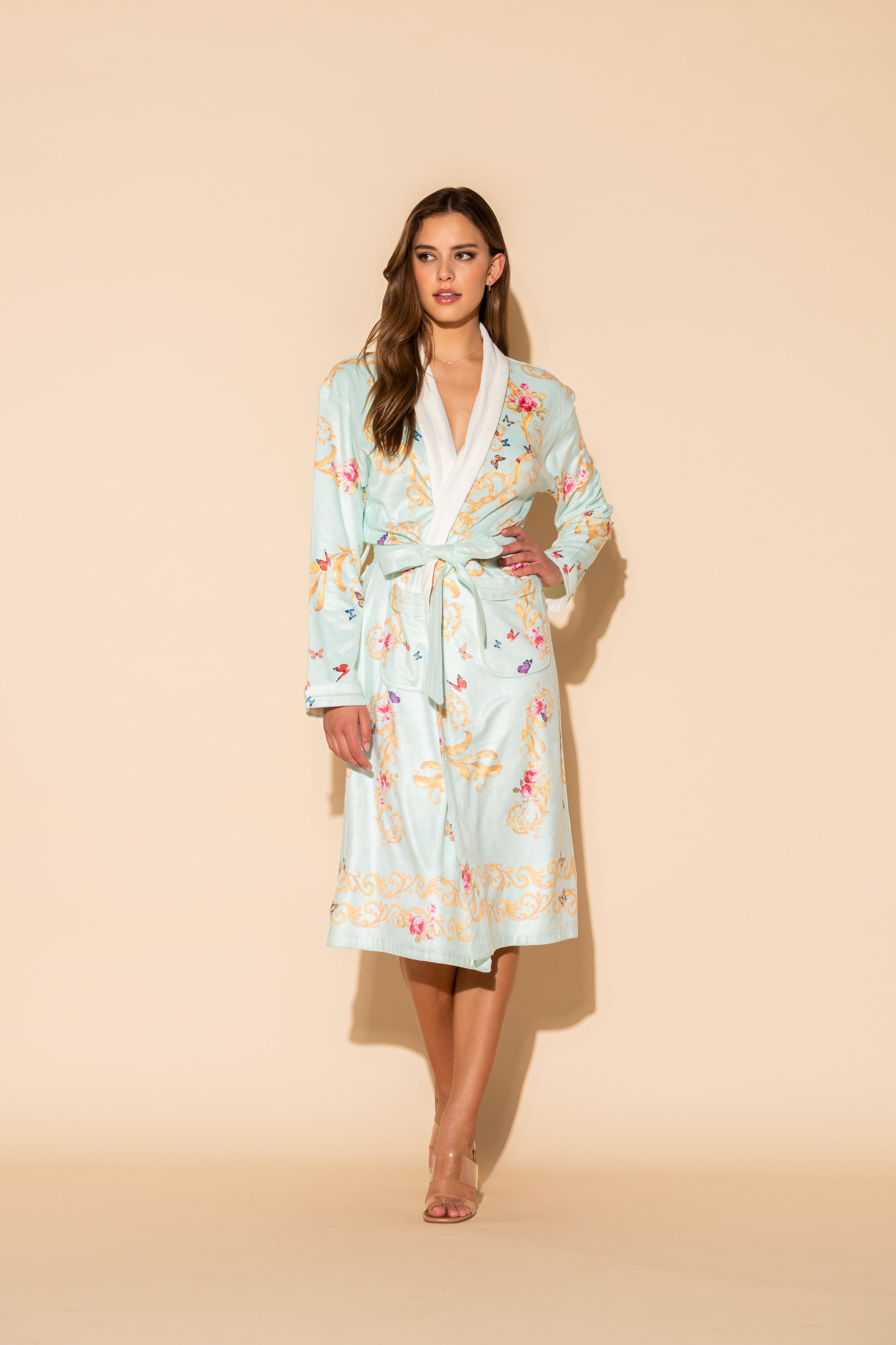 Blue Butterflies Long Robe