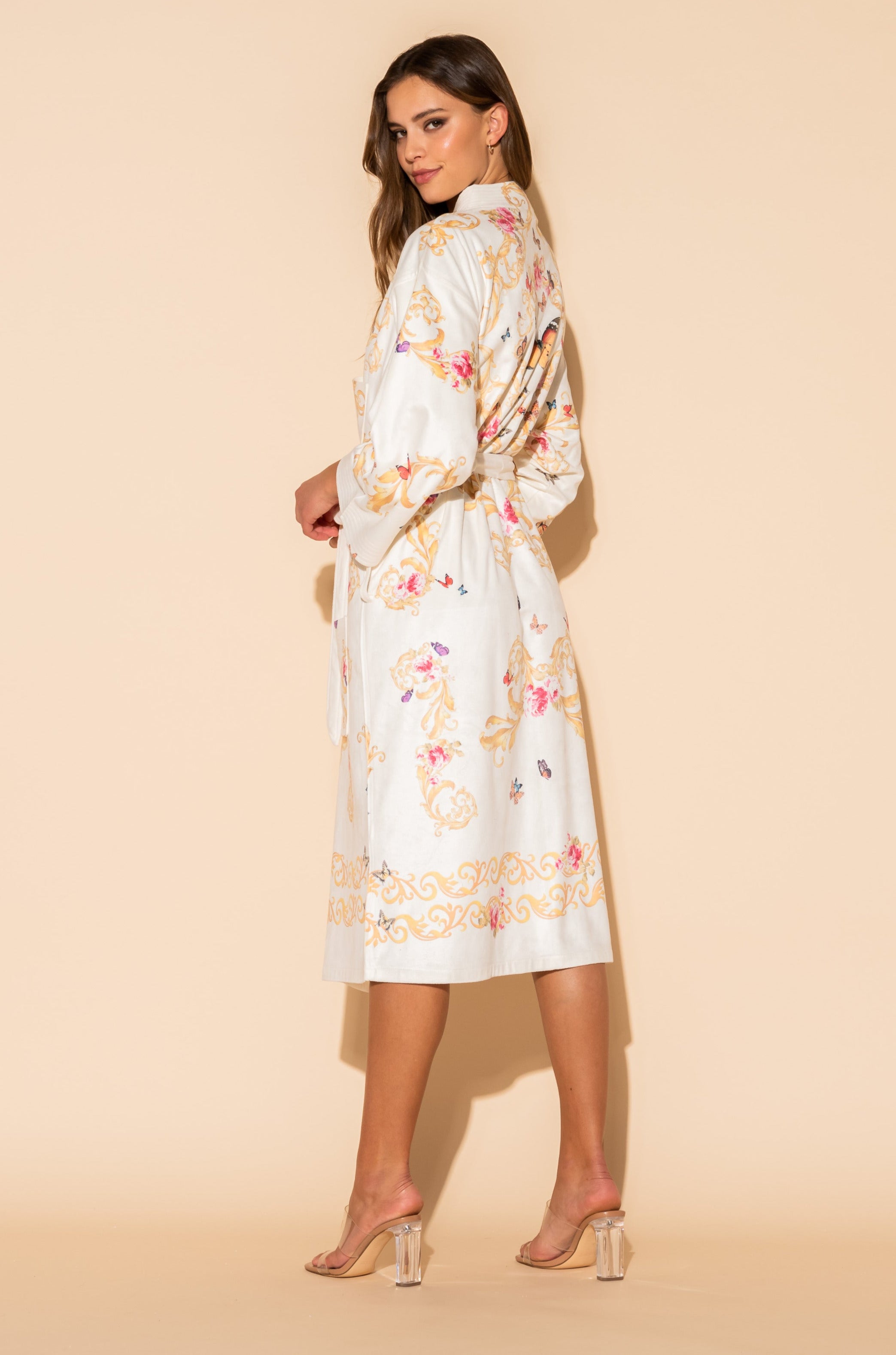 White Butterflies Kimono