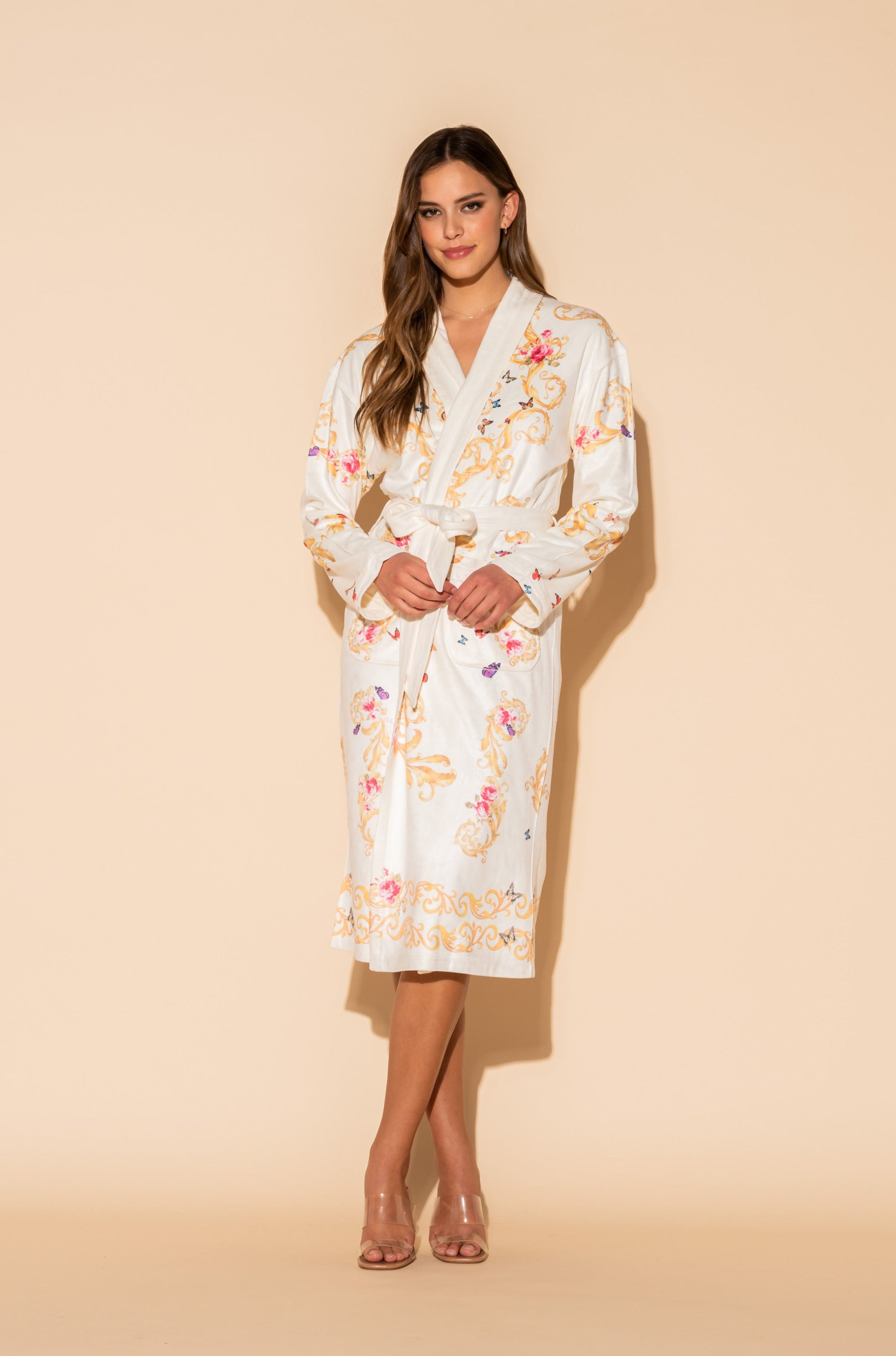 White Butterflies Long Robe