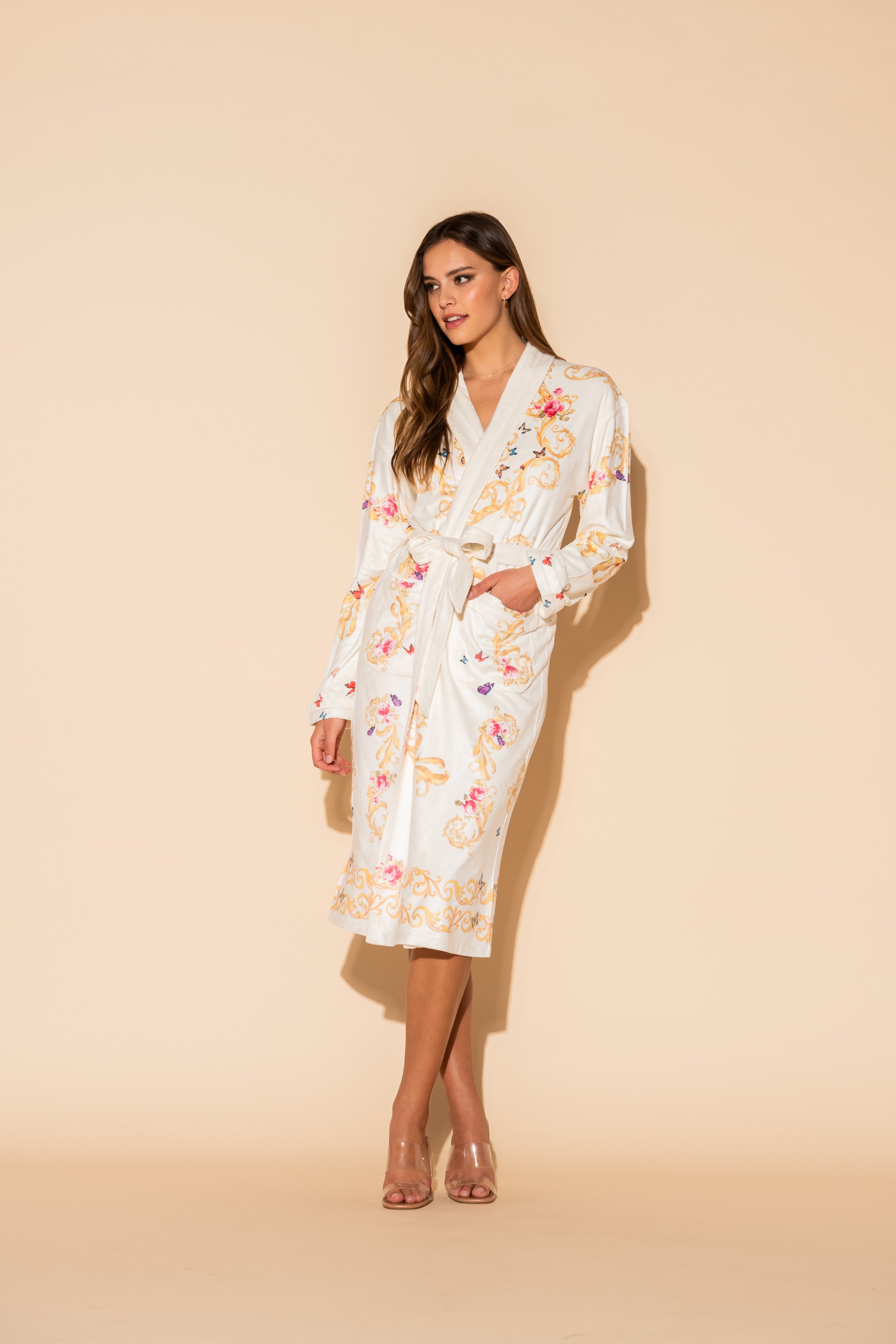 White Butterflies Long Robe