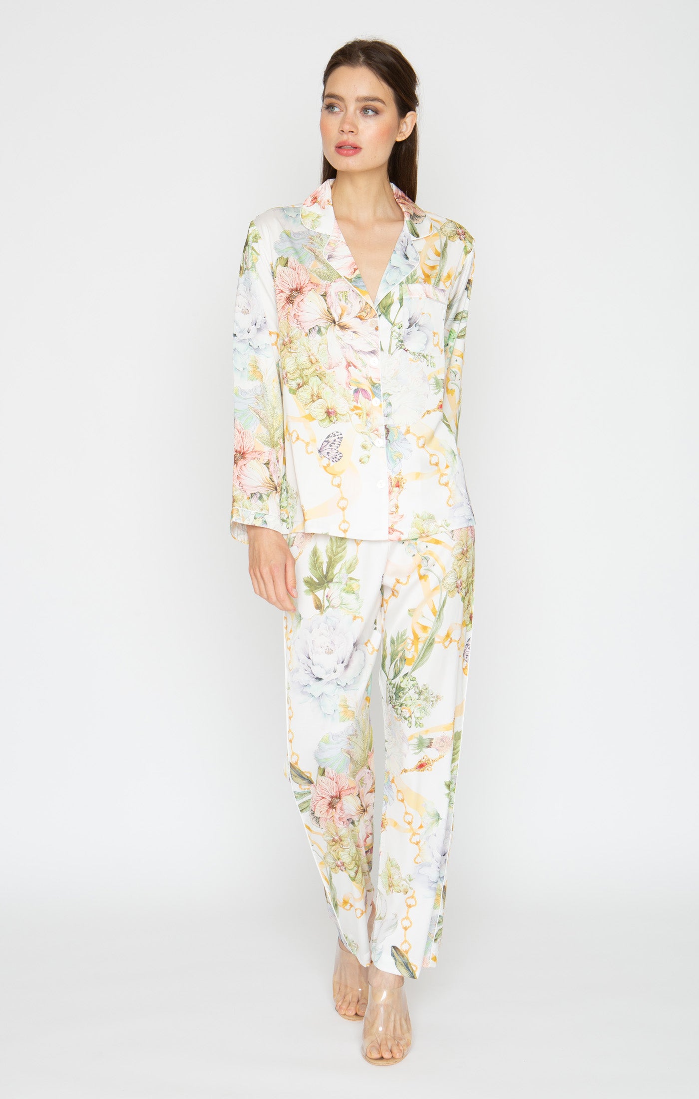 La Boheme White Long PJ Set