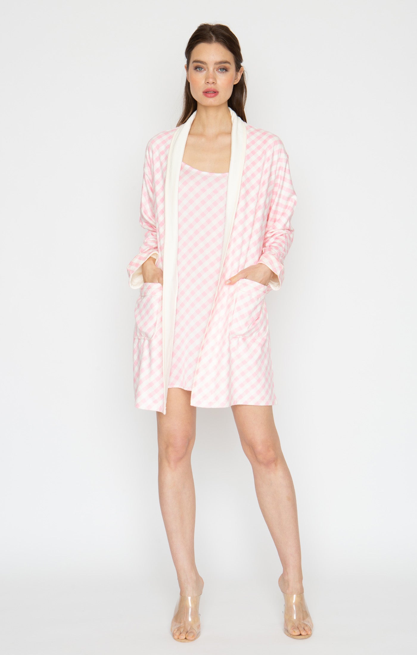 Checkmate Pink Short Robe