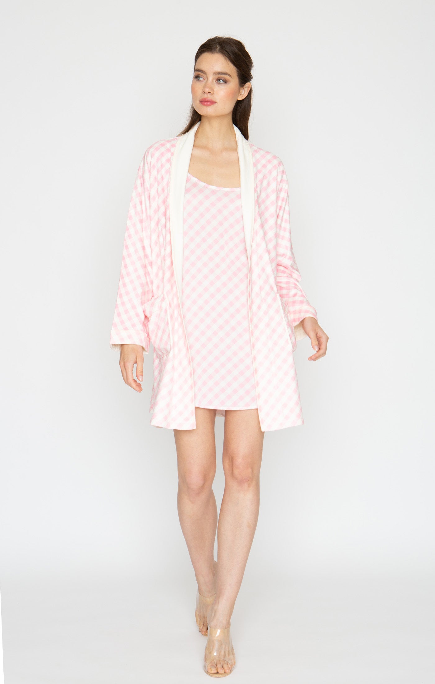 Checkmate Pink Short Robe