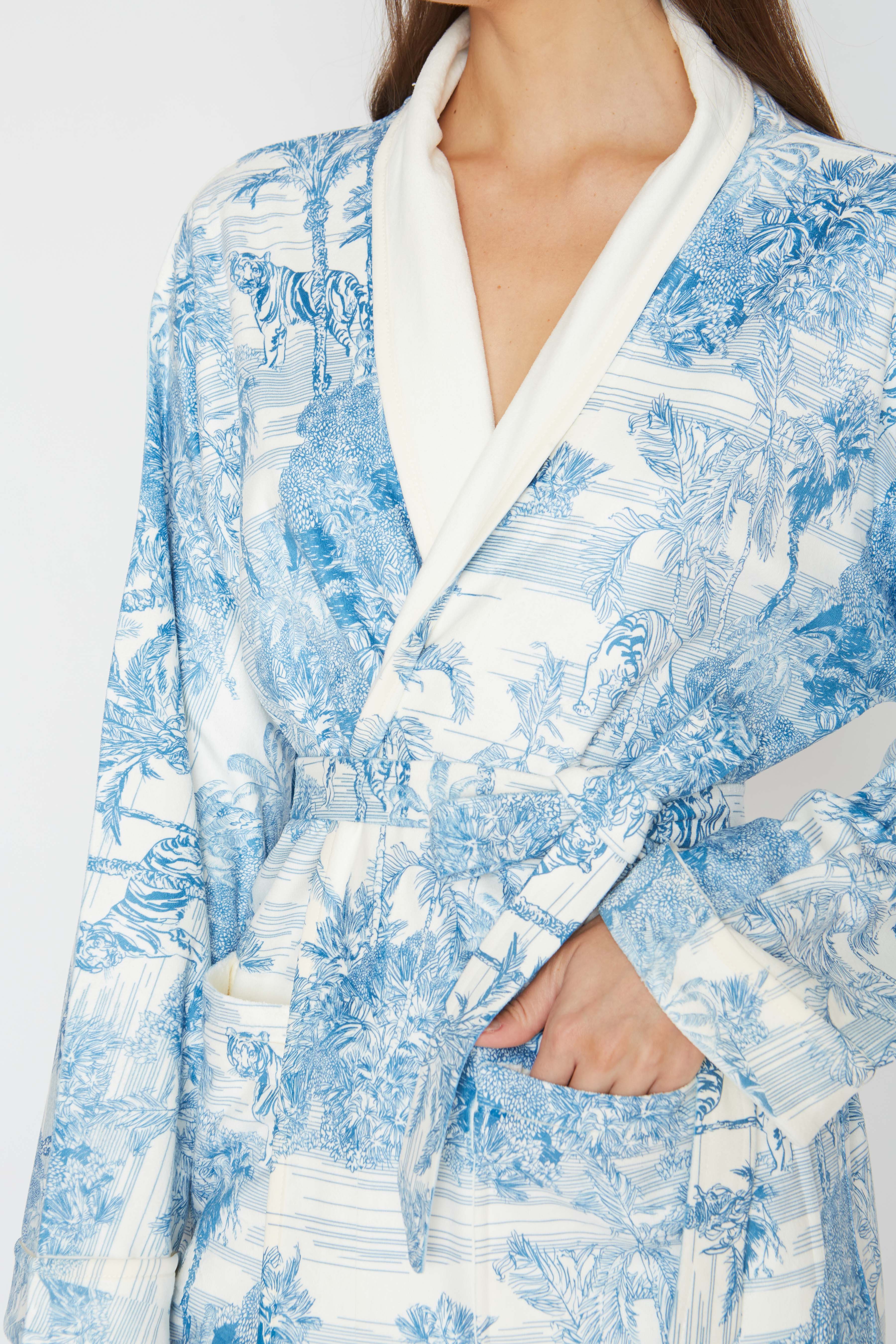 Landscape Blue Short Robe
